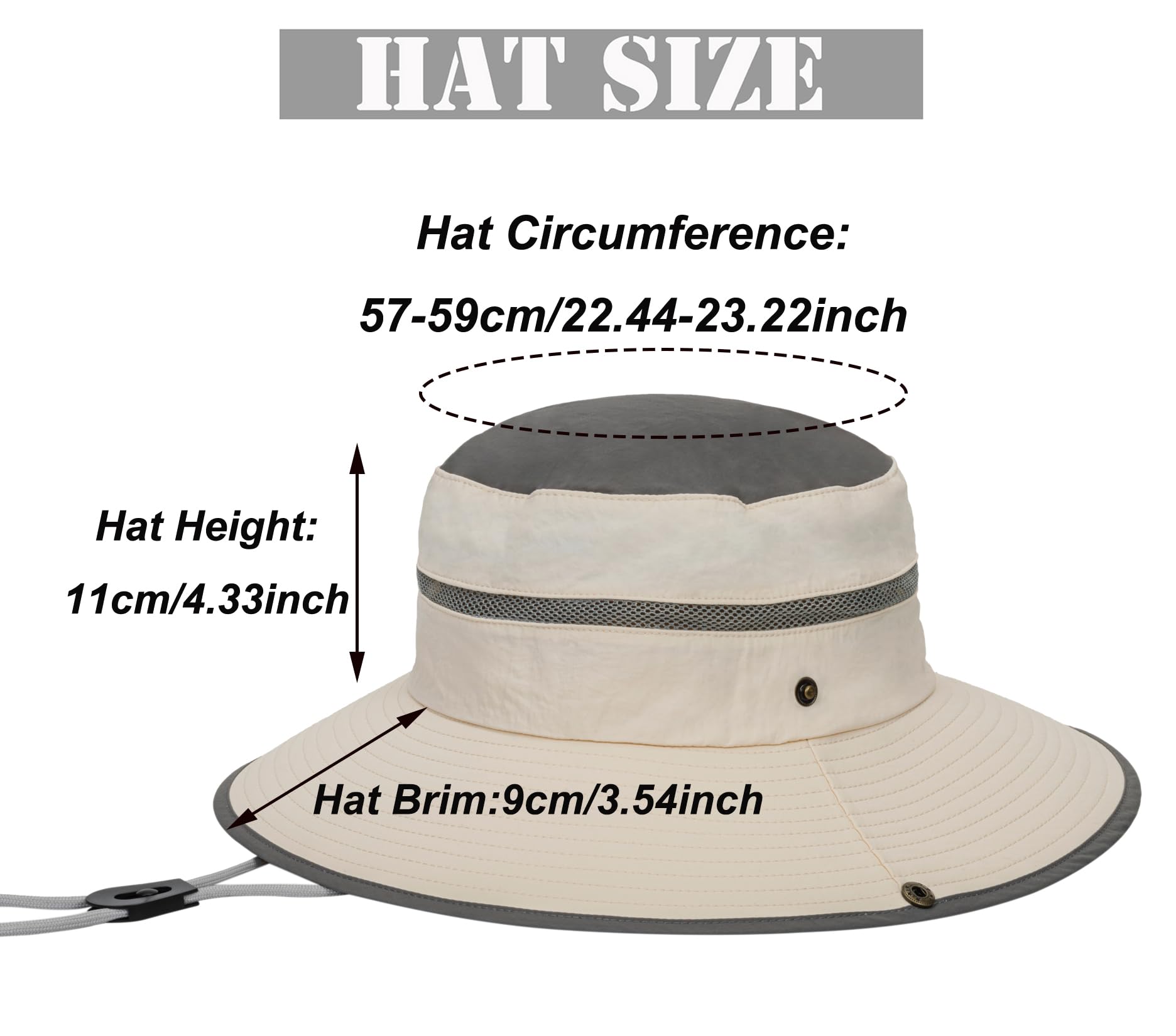 UV Protection Wide Brim Sun Hat for Men - Foldable Bucket Hat for Summer, Safari & Fishing - Lightweight Breathable Outdoor Travel Beach Hat