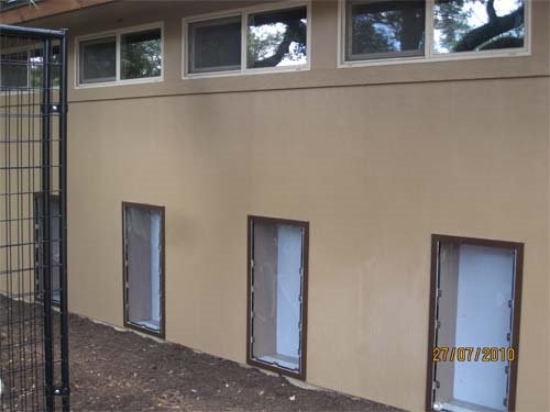 Custom 4-Sided Outdoor Dog Kennel Door - Durable Weatherproof Pet Door for Backyard, Patio & Garage Use