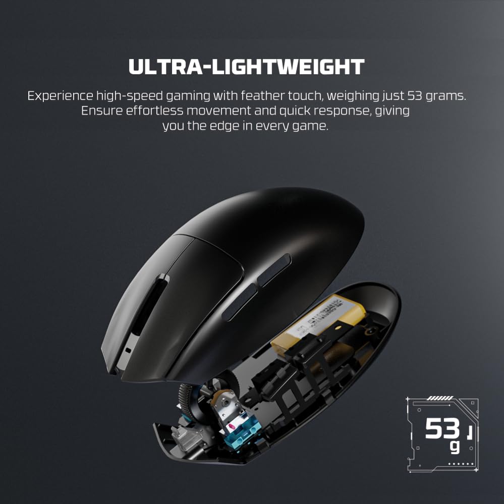 FANTECH ARIA XD7V2 PRO Wireless Gaming Mouse - 53g Ultra-Lightweight, 8K Polling Rate, PixArt 3395 Sensor (26K DPI), Huano Switches, 5 Programmable Buttons - Compatible with PC & Mac (White) - Perfect for FPS, MOBA & Esports Gaming