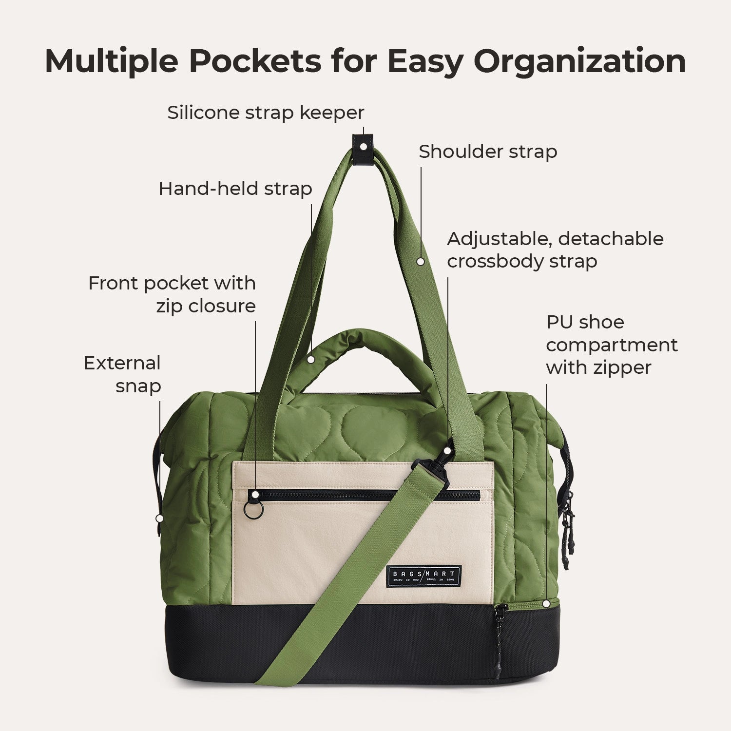 Paz Duffle Bag - Waterproof Travel Duffel Bag with Shoulder Strap, Large Gym Bag for Men & Women - Perfect for Workout, Travel, Sports & Weekend Getaways