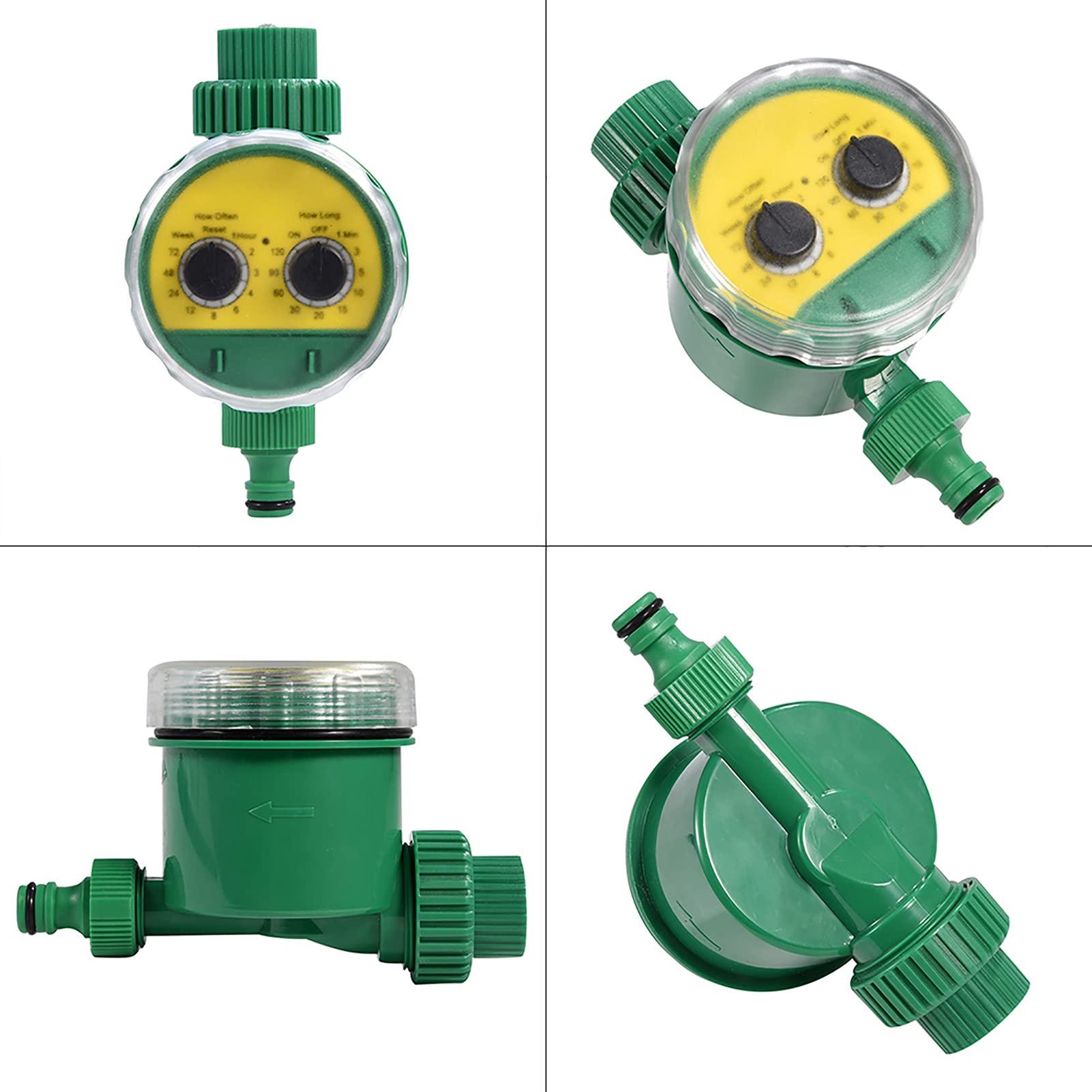 Automatic Irrigation Timer - Green ABS Multi-Function Dual Dial Electronic Watering Controller for Garden, Balcony, Roof & Outdoor Use | Perfect for Villa Gardens, Lawn Sprinkler Systems & Drip Irrigation