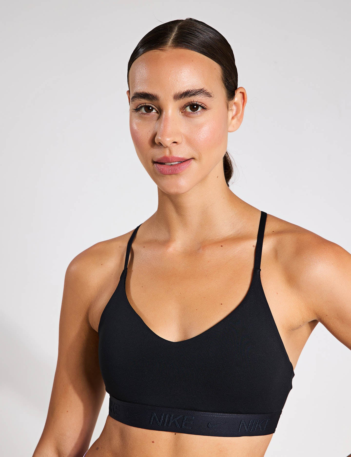 Indy Light Support Sports Bra for Women - Breathable & Comfortable Workout Top for Yoga, Running, Gym - Black