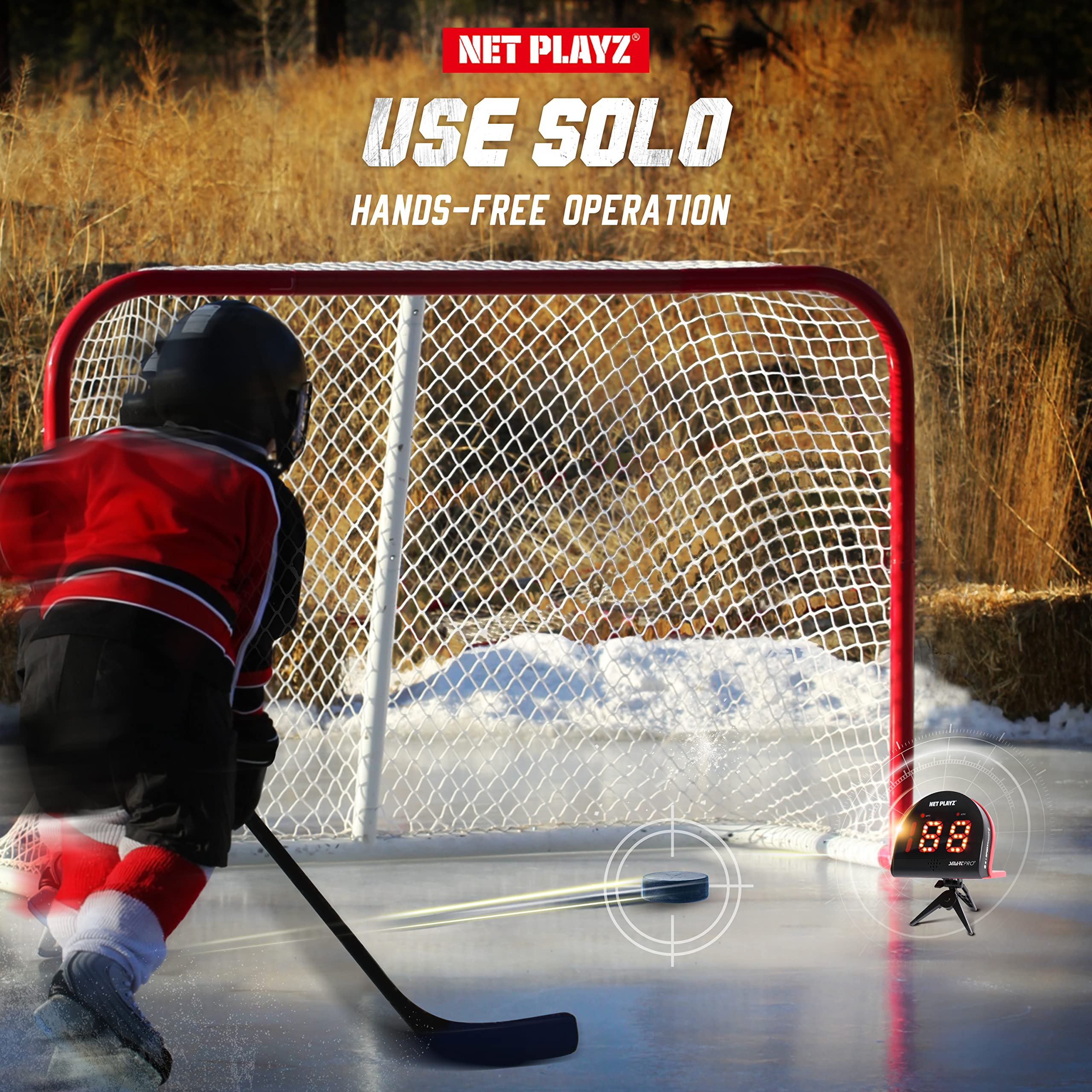 NetPlayz Hockey Training Gear - Radar Speed Gun & Sensor for Ice & Field Hockey