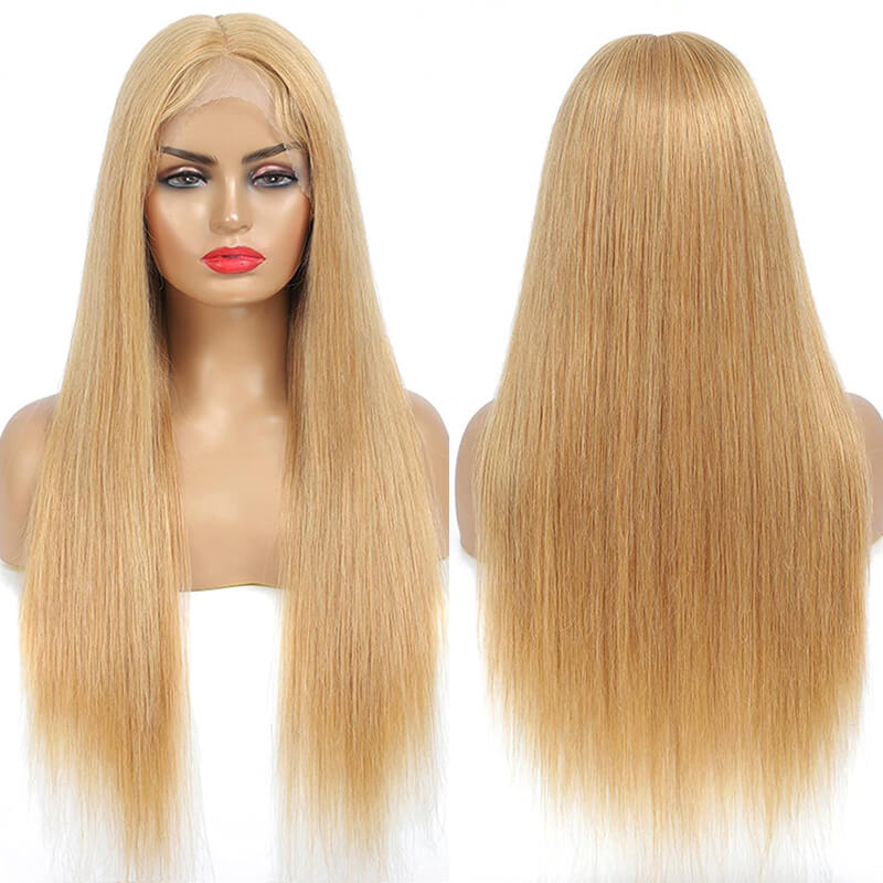 Eullair Glueless Honey Blonde Lace Frontal Wig - Bombshell Brown Girl Ash Blonde Straight & Body Wave Human Hair Wig for Women | Perfect for Daily Wear, Parties & Special Occasions