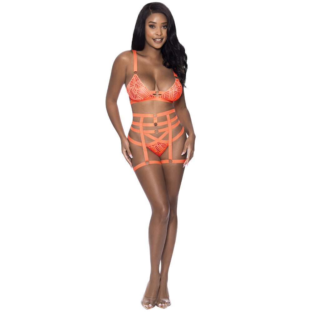 Sexy Strappy Bralette & Garter Lingerie Set - Exposed Rude Awakening Collection | Perfect for Date Night, Boudoir Photography & Sensual Occasions