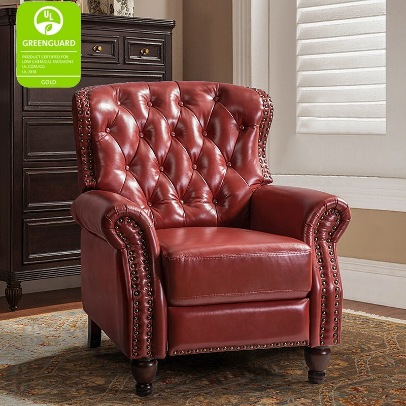 Premium Genuine Leather Oversized Recliner Chair for Living Room - Comfortable Lounge Chair for Home Theater, Reading Nook & Relaxation
