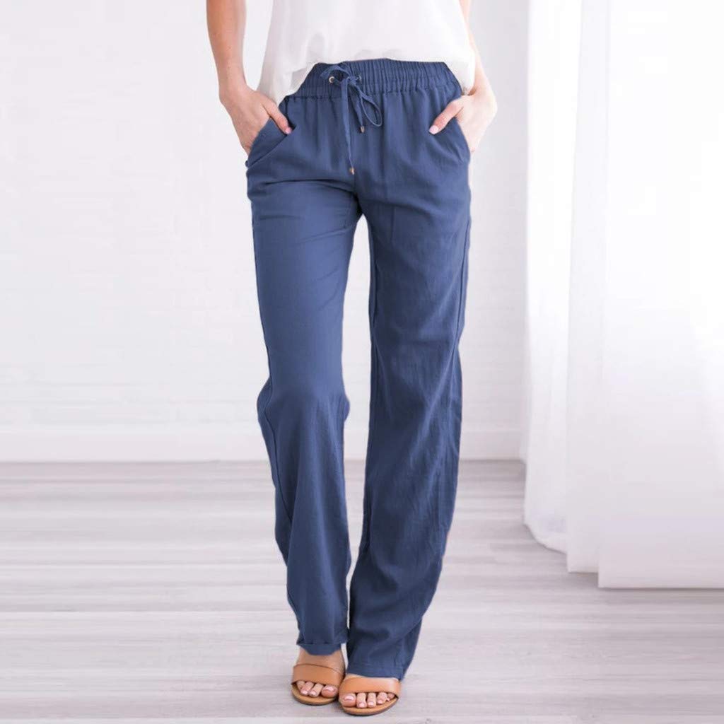 Women's Linen Pants - Breathable Summer & Spring Palazzo Pants for Casual & Dressy Occasions | Perfect for Beach, Office, and Vacation Wear