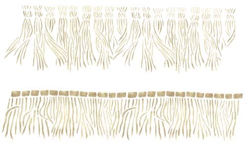 Two Different Fringe and Tassel Wall Stencils Set - DIY Room Decor, Wall Art, Home Decoration Stencils for Living Room, Bedroom, Nursery | 2865 by Designer Stencils