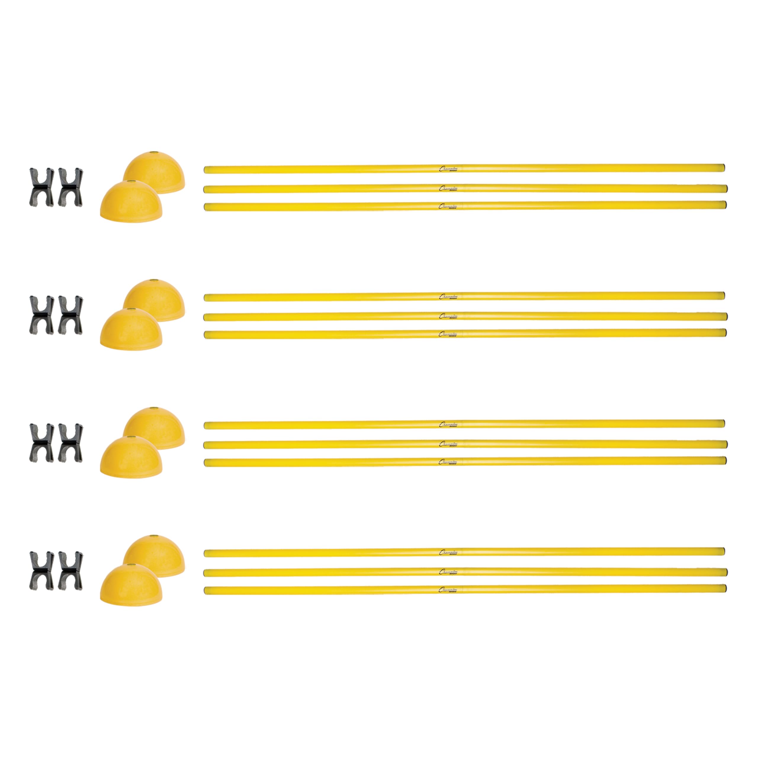 Champion Sports Agility Hurdle Set - Adjustable Training Equipment for Speed & Agility Drills - Perfect for Football, Soccer, Track & Field Practice (Yellow)