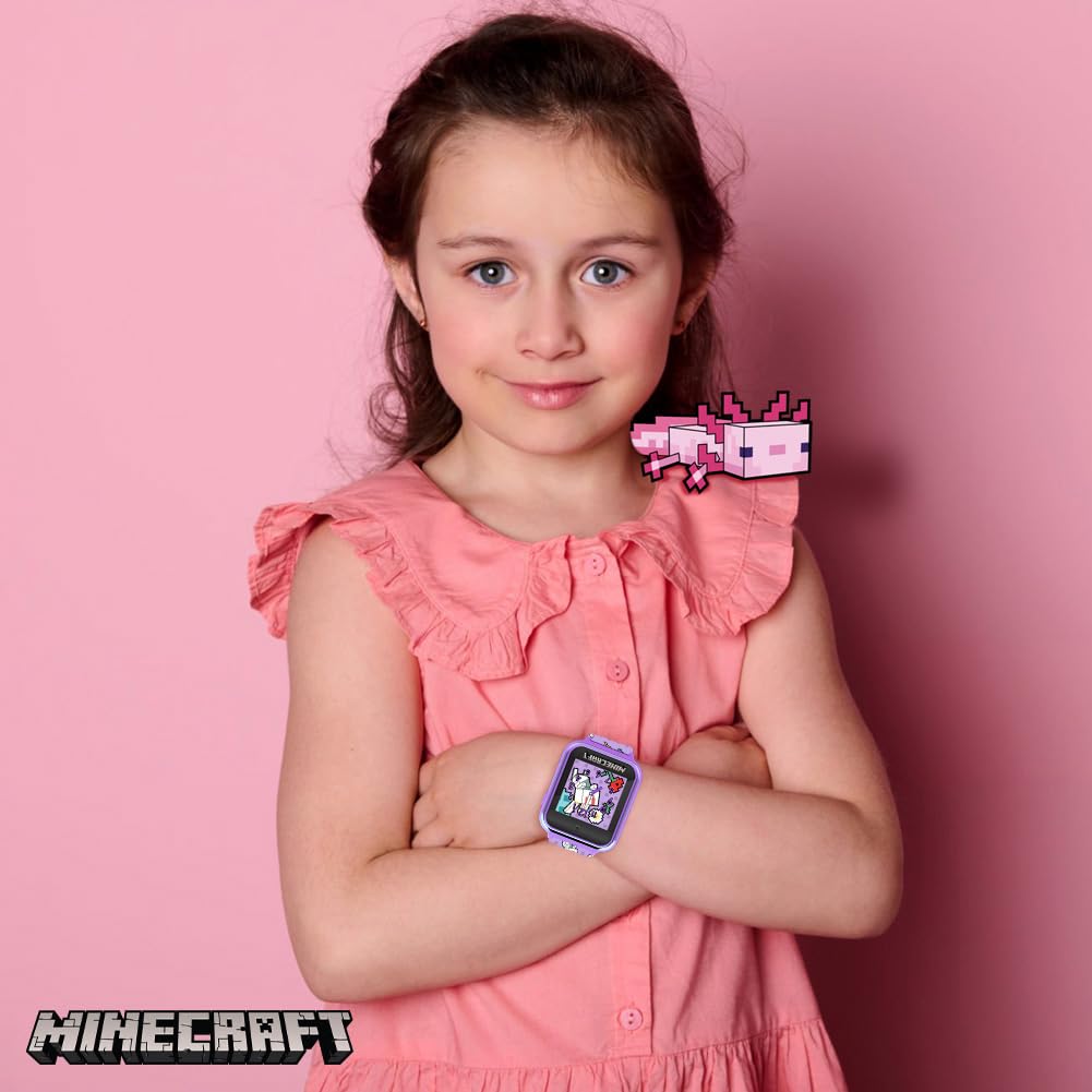 Best Minecraft Smartwatch for Kids - 10 Custom Watch Faces, HD Selfie & Video Camera, Step Counter, Voice Recorder, 5 Fun Games | Perfect Gift for Birthday & Christmas (Fits 5.5