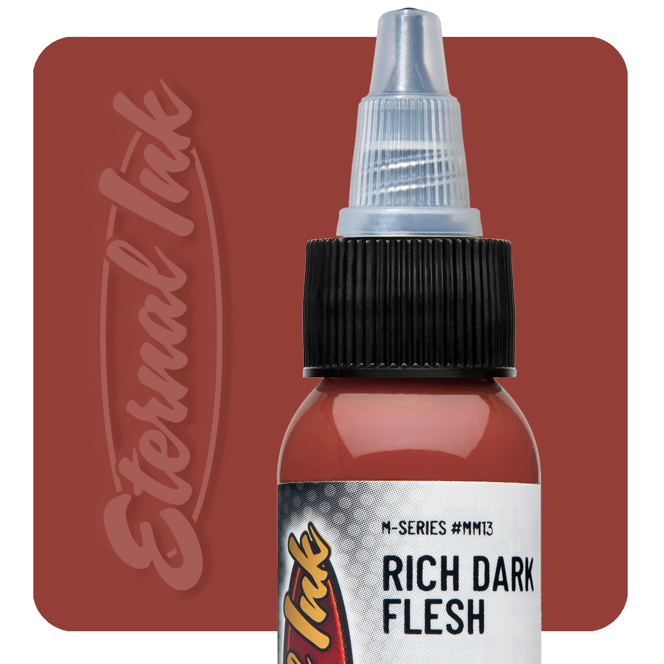 Eternal M Series Rich Dark Flesh Tattoo Ink - Professional Quality for Realistic Tattoo Art, Perfect for Sleeves, Portraits and Dark Skin Tattoos
