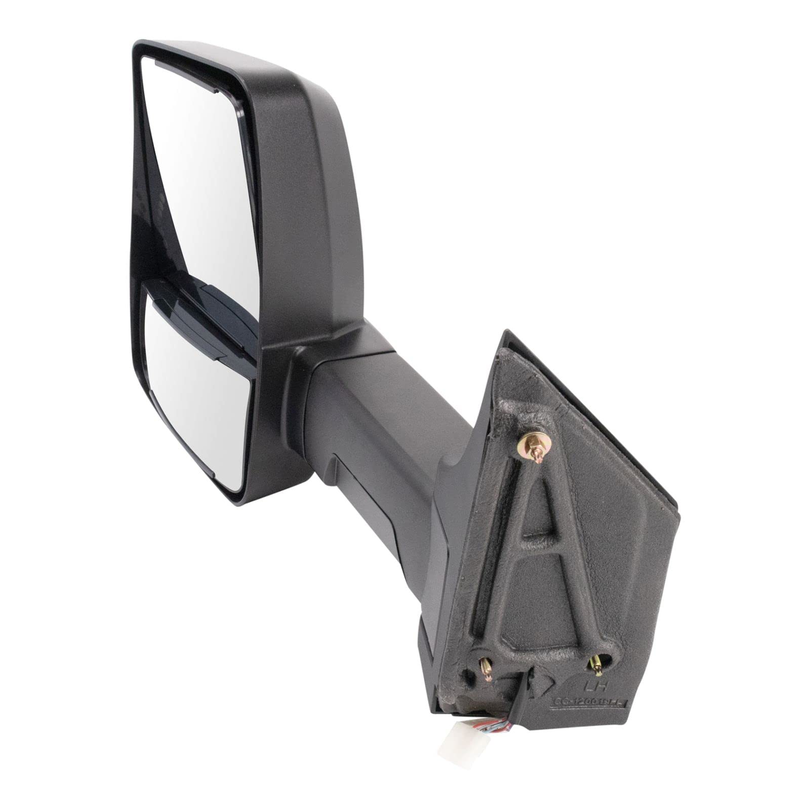 Power Heated LED Signal Tow Mirror - Smooth Black Left Side for GM Van - Perfect for Towing, Night Driving & Enhanced Safety
