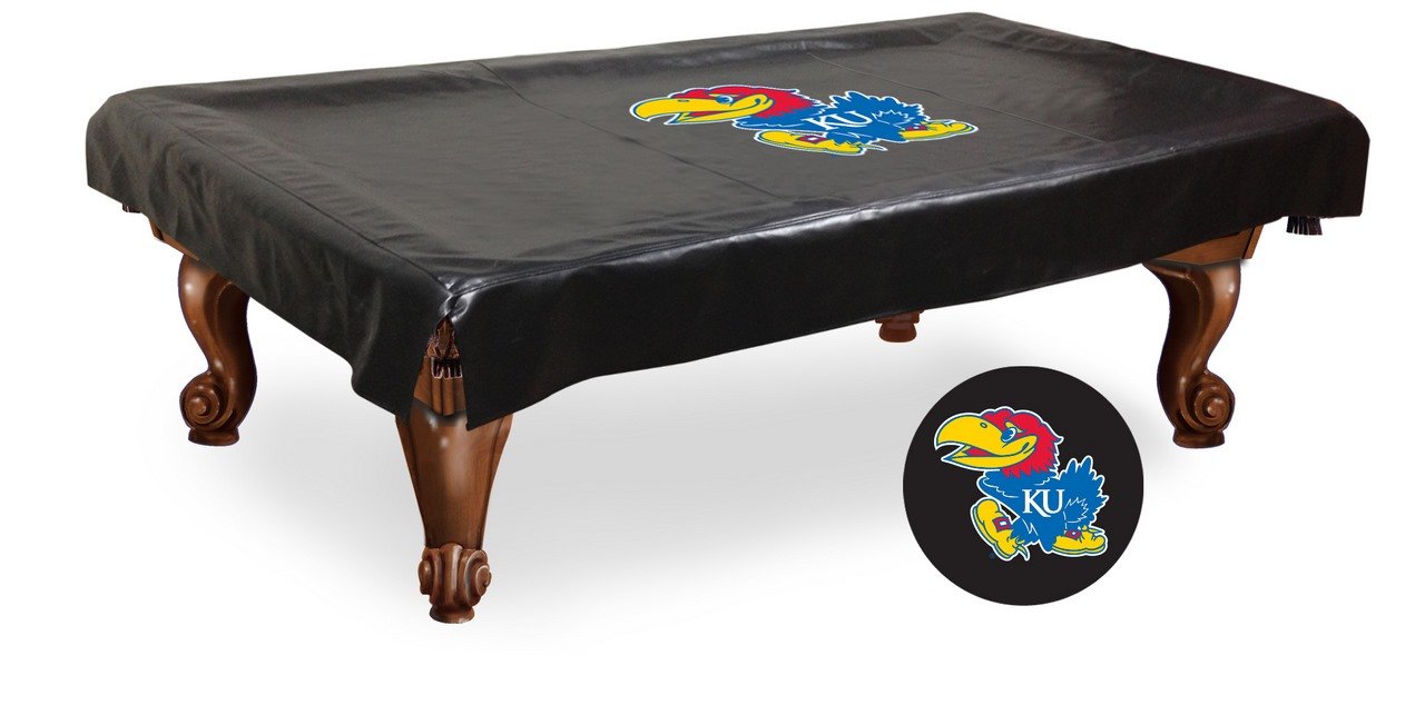 Holland Bar Stool Co. NCAA Kansas Jayhawks Billiard Table Cover - Waterproof Pool Table Protector for Game Room, Sports Bar & Home Decor