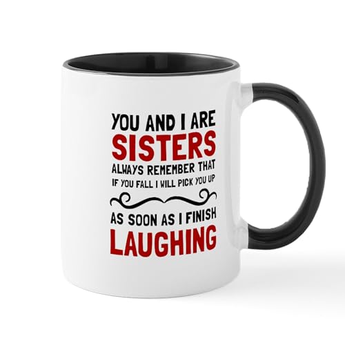 White/Black Inside - Sisters Laughing Mugs