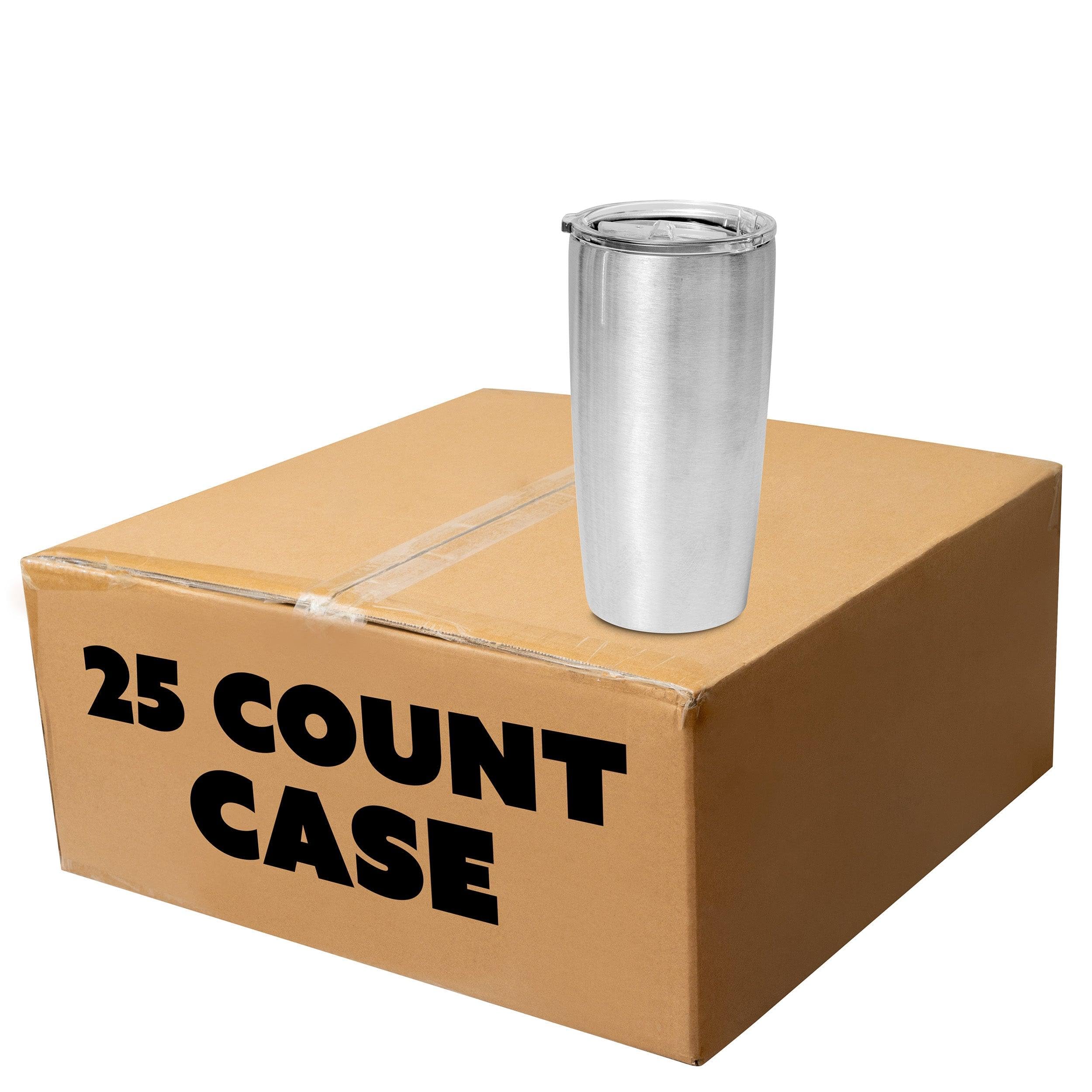 Makerflo Silver 20 oz Curve Stainless Steel Tumbler with Lid & Straw - Bulk Pack of 25 | DIY Customizable Cups for Epoxy, UV DTF, Vinyl & Laser Engraving | Perfect for Personalized Gifts, Promotional Events & Home Use