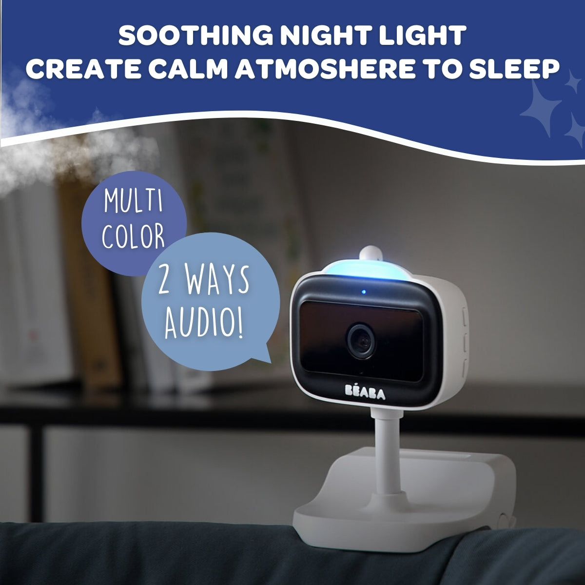 Beaba Zen Nomad HD Portable Baby Monitor with USB-C Charging - Ideal for Travel, Home & Nursery Use