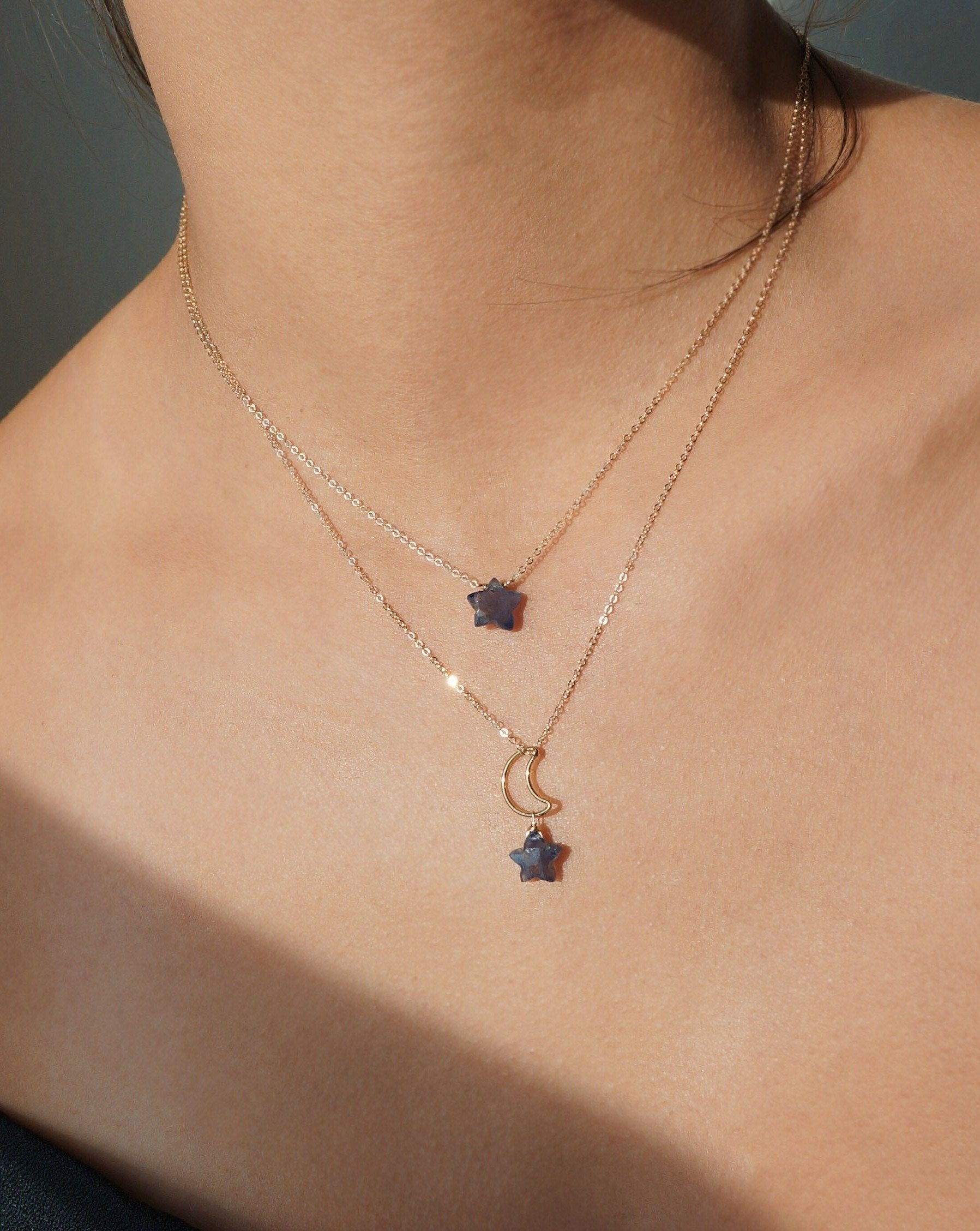 Lunastar Silver Pendant Necklace for Women - Elegant Moon & Star Jewelry Gift for Birthday, Anniversary & Valentine's Day | Perfect for Everyday Wear & Special Occasions