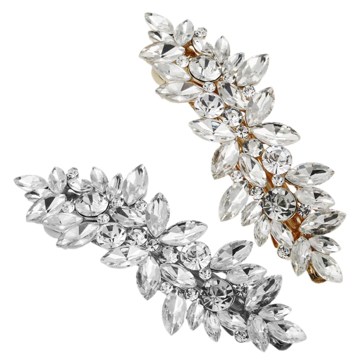 FOMIYES Rhinestone Hair Barrettes for Women & Girls - Elegant Metal Spring Hair Clips Fashion Accessories for Party, Wedding & Daily Wear