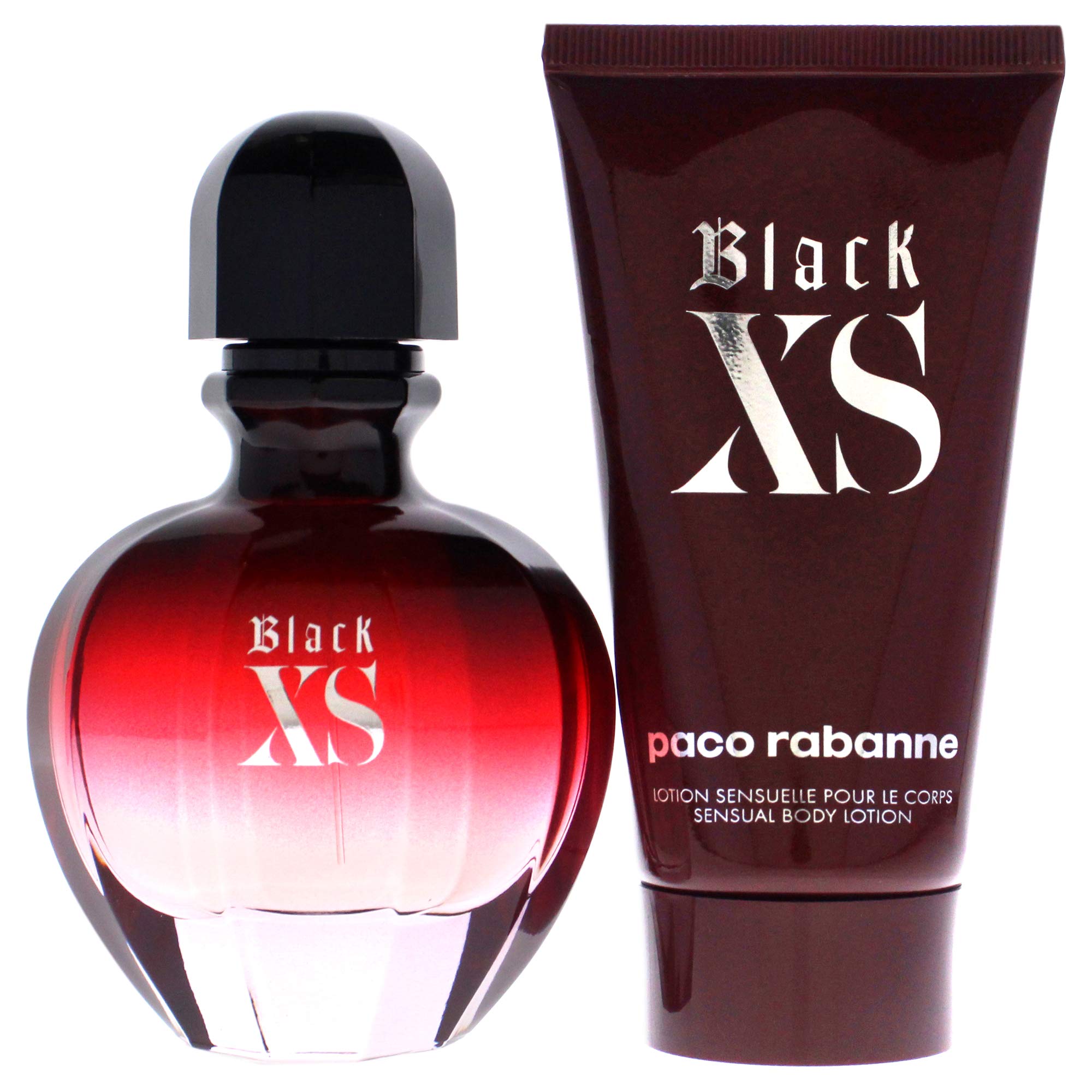 Paco Rabanne Black XS for Women Perfume Gift Set - 1.7oz EDP Spray & 2.5oz Body Lotion | Romantic Date Night & Special Occasion Fragrance