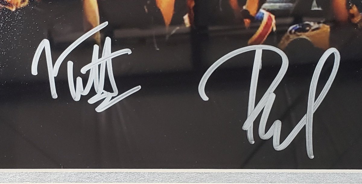 Joe Elliott & Phil Collen Autographed Framed 16x20 Def Leppard Band Photo with JSA COA - Perfect for Music Memorabilia Collectors & Rock Fans' Home Decor
