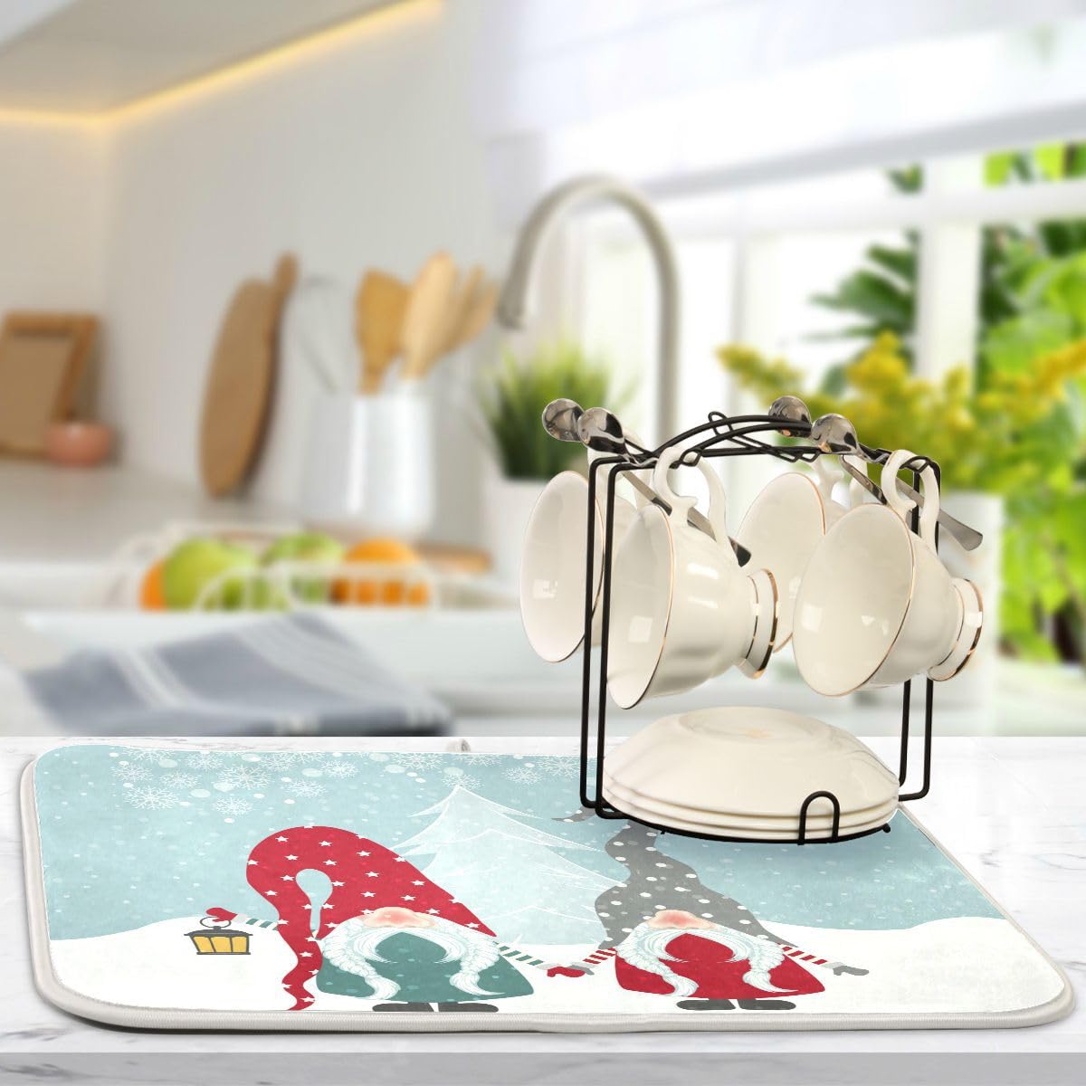 Christmas Happy Gnomes Dish Drying Mat - 18