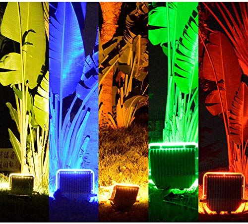 200W RGB LED Flood Lights Outdoor - Color Changing Security Light with IR Remote Control, Dimmable Wall Washer - US 3-Plug - Perfect for Garden, Landscape, Bridge, Patio & Architectural Lighting