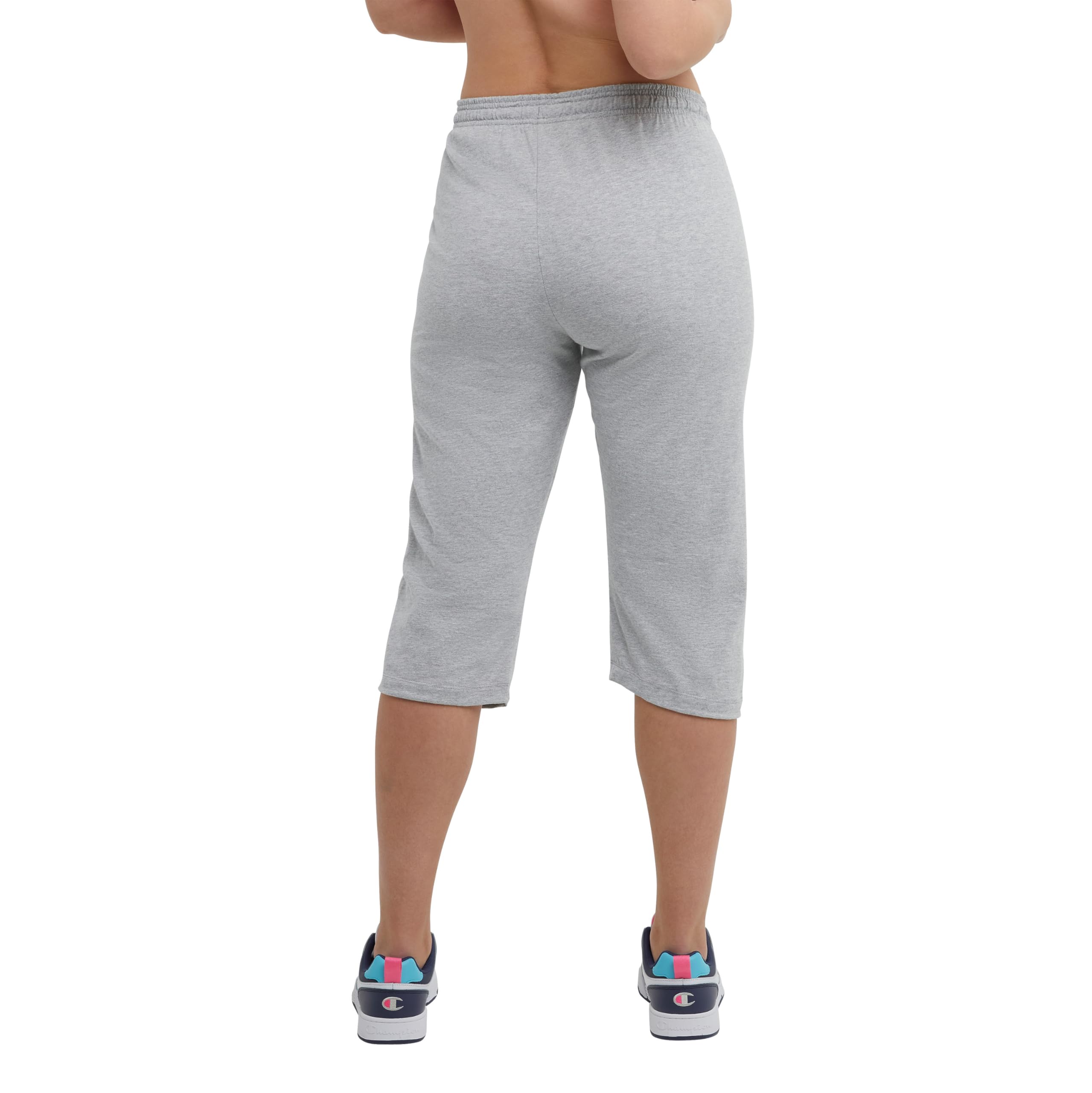 Champion Women's Lightweight Lounge Capri Pants - Soft Jersey Knit Cropped Pants for Casual Wear, Yoga & Summer Outfits - Size 18