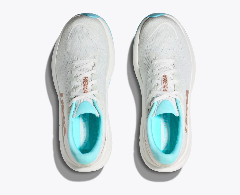 HOKA Women's Rincon 4 Wide Running Shoes - Frost/Rose Gold - Lightweight Cushioned Sneakers for Road Running, Jogging & Gym Workouts