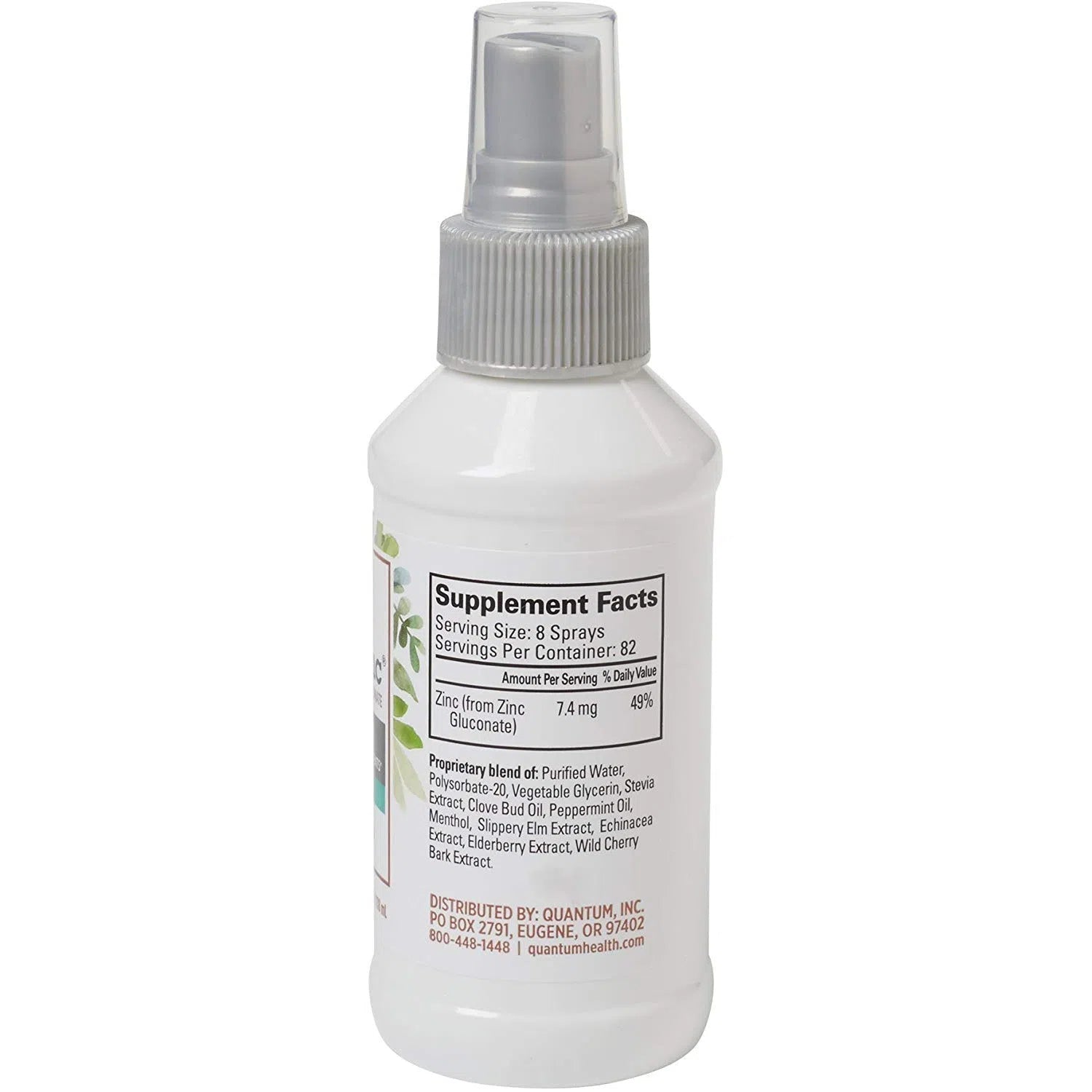 Quantum TheraZinc Oral Spray - Immune Support Supplement with Zinc & Vitamin C for Adults & Kids | Fast-Absorbing, Great-Tasting Zinc Spray for Cold & Flu Season, Travel & Daily Wellness