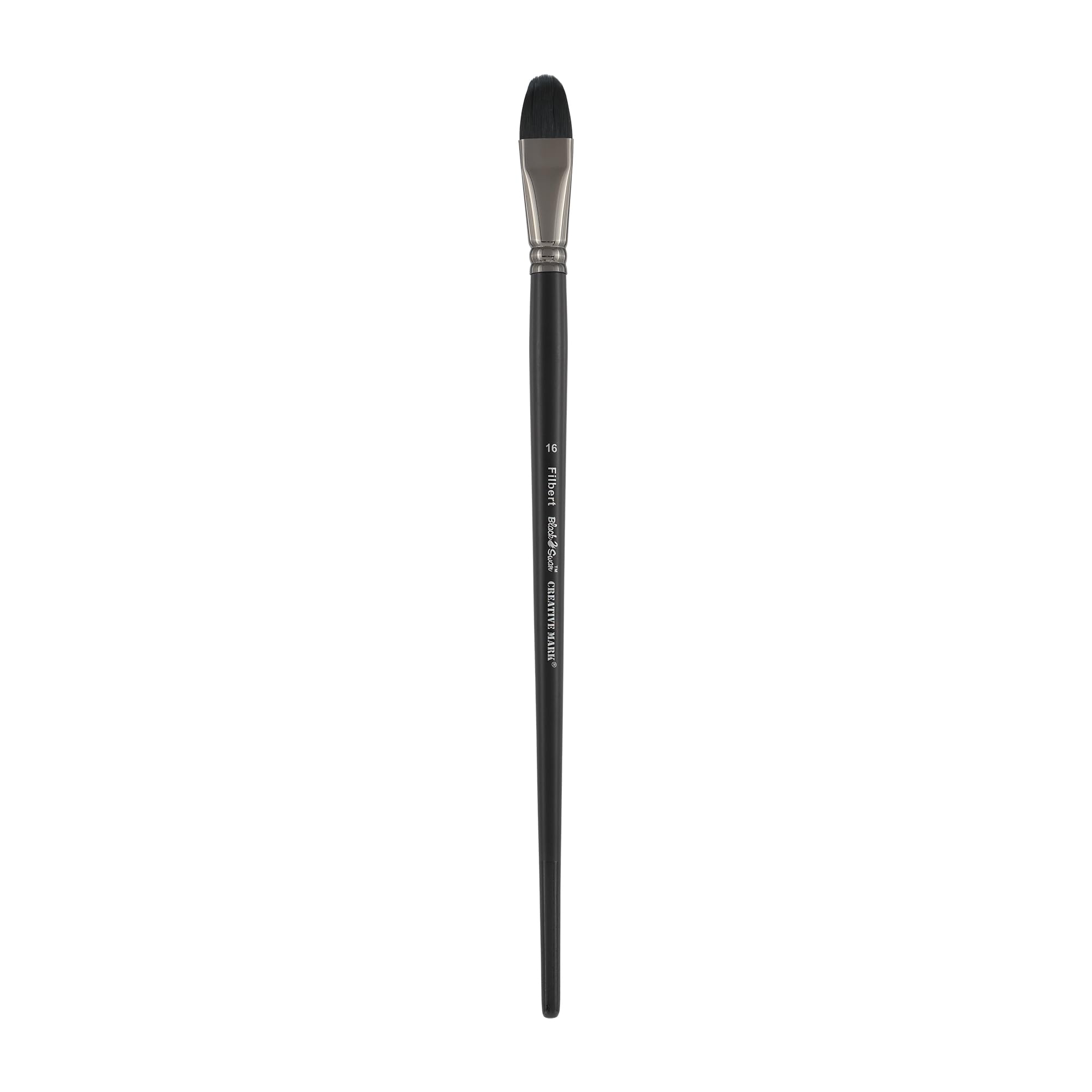 Professional Black Swan Synthetic Red Sable Filbert Paint Brush Size #16 - Long Handle Artist Brush for Oil, Acrylic & Heavy Body Media - Perfect for Canvas Painting, Portrait Art & DIY Projects - All Skill Levels