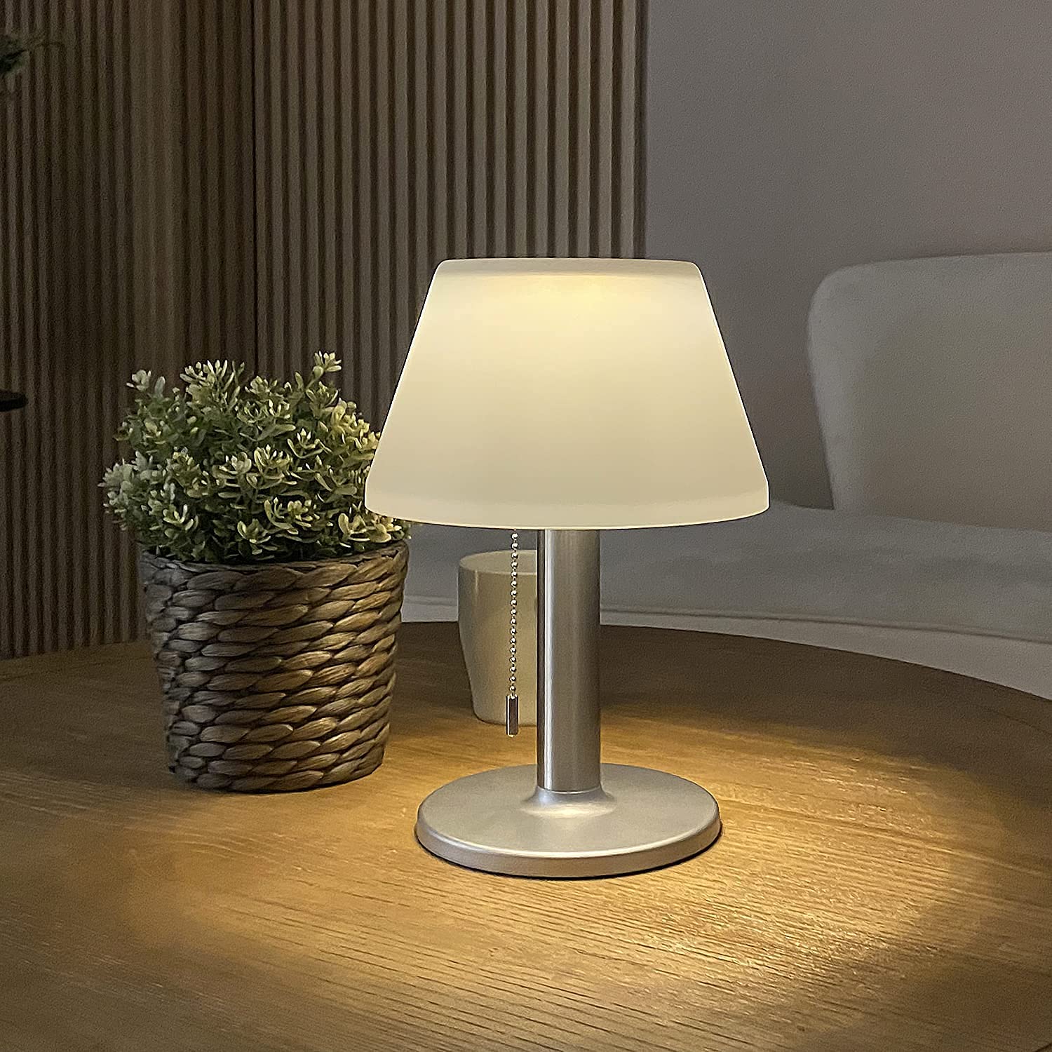 Solar Powered Table Lamp - Waterproof Cordless Outdoor/Indoor Lighting with 3 Adjustable Modes | Perfect for Patio, Garden, Deck & Nightstand Use