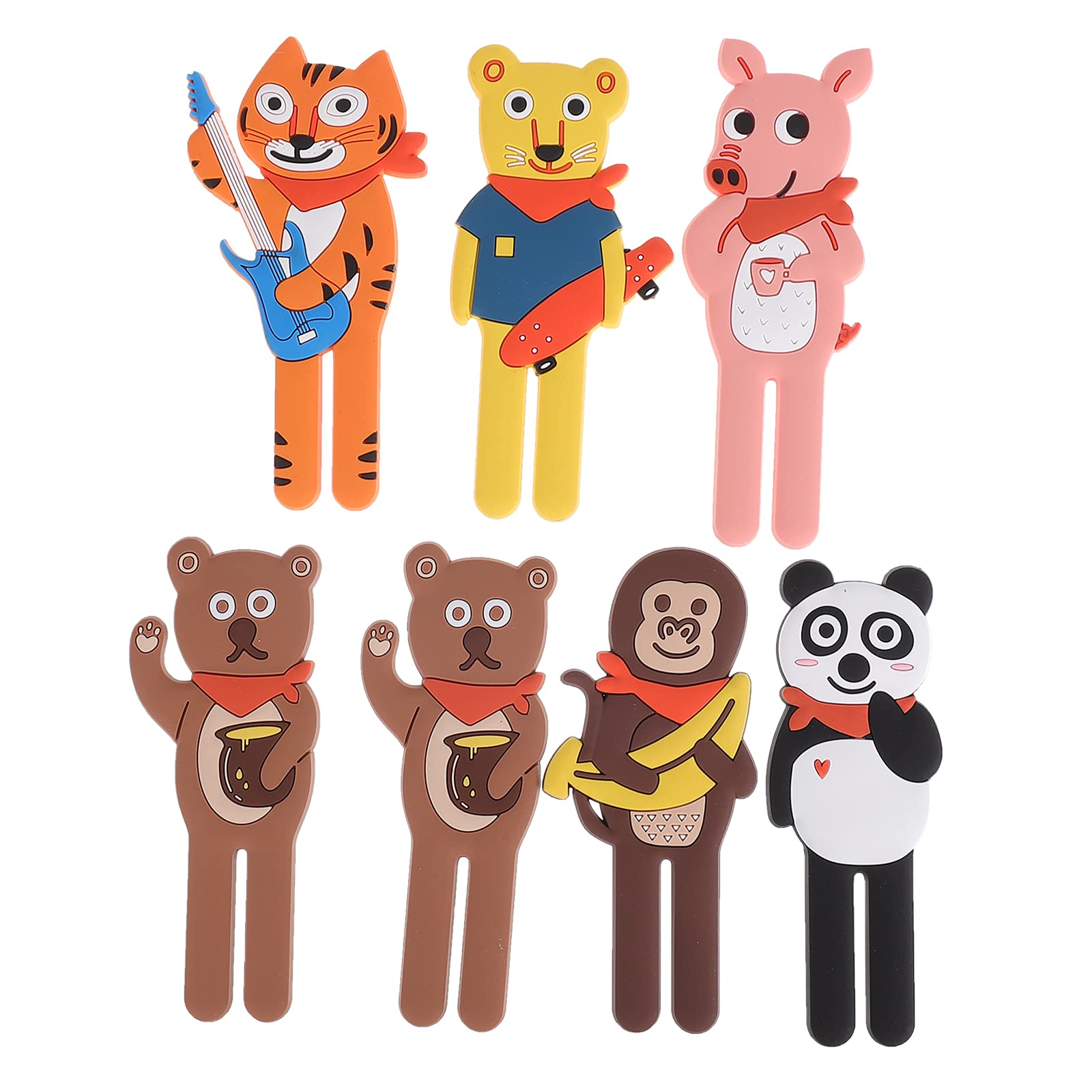 Cute Cartoon Animal Bow Tie Fridge Magnets Set of 7 - Fun Refrigerator Decor for Kitchen, Office & Dorm - Random Styles (Dog, Cat, Panda & More) - Perfect for Organizing Notes, Photos & Shopping Lists