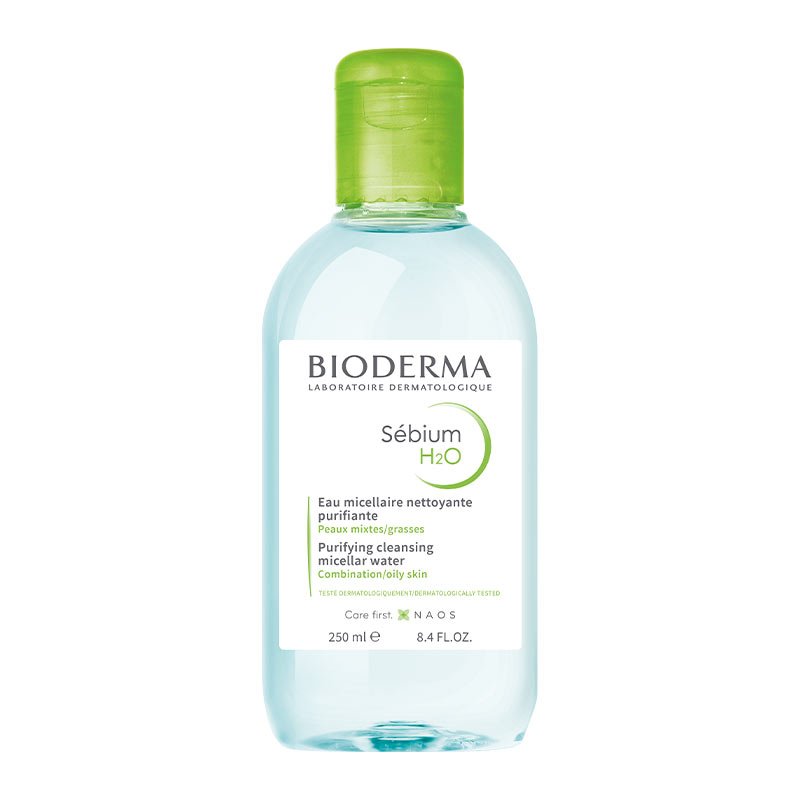 Bioderma Sebium H2O Purifying Cleansing Micellar Water for Oily & Acne-Prone Skin | Gentle Makeup Remover & Face Cleanser | Daily Skincare Routine for Clear Complexion