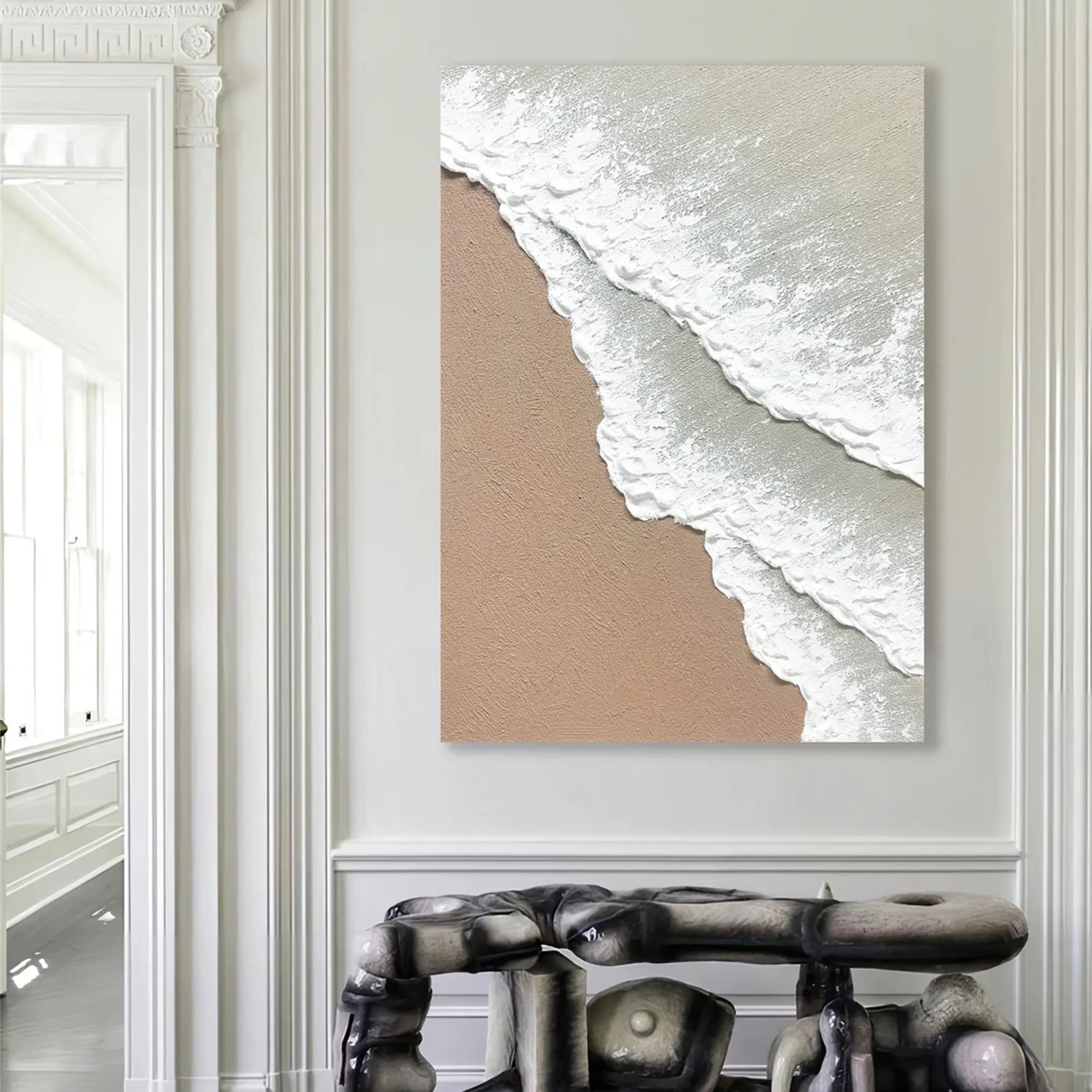 Minimalist Textured Plaster Art Painting - Modern Abstract Wall Decor for Living Room, Bedroom & Office | #MM186
