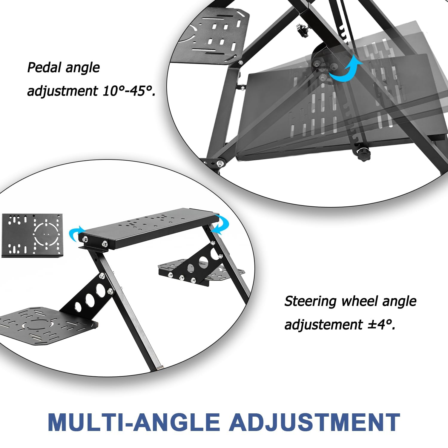 Anman Foldable Flight Simulation Cockpit 3.0 - Adjustable Racing Simulator Cockpit for Logitech, Thrustmaster, HOTAS Warthog & Fanatec (Steering Wheel Not Included) | Perfect for Flight & Racing Sims, Home Gaming Setup & Professional Training