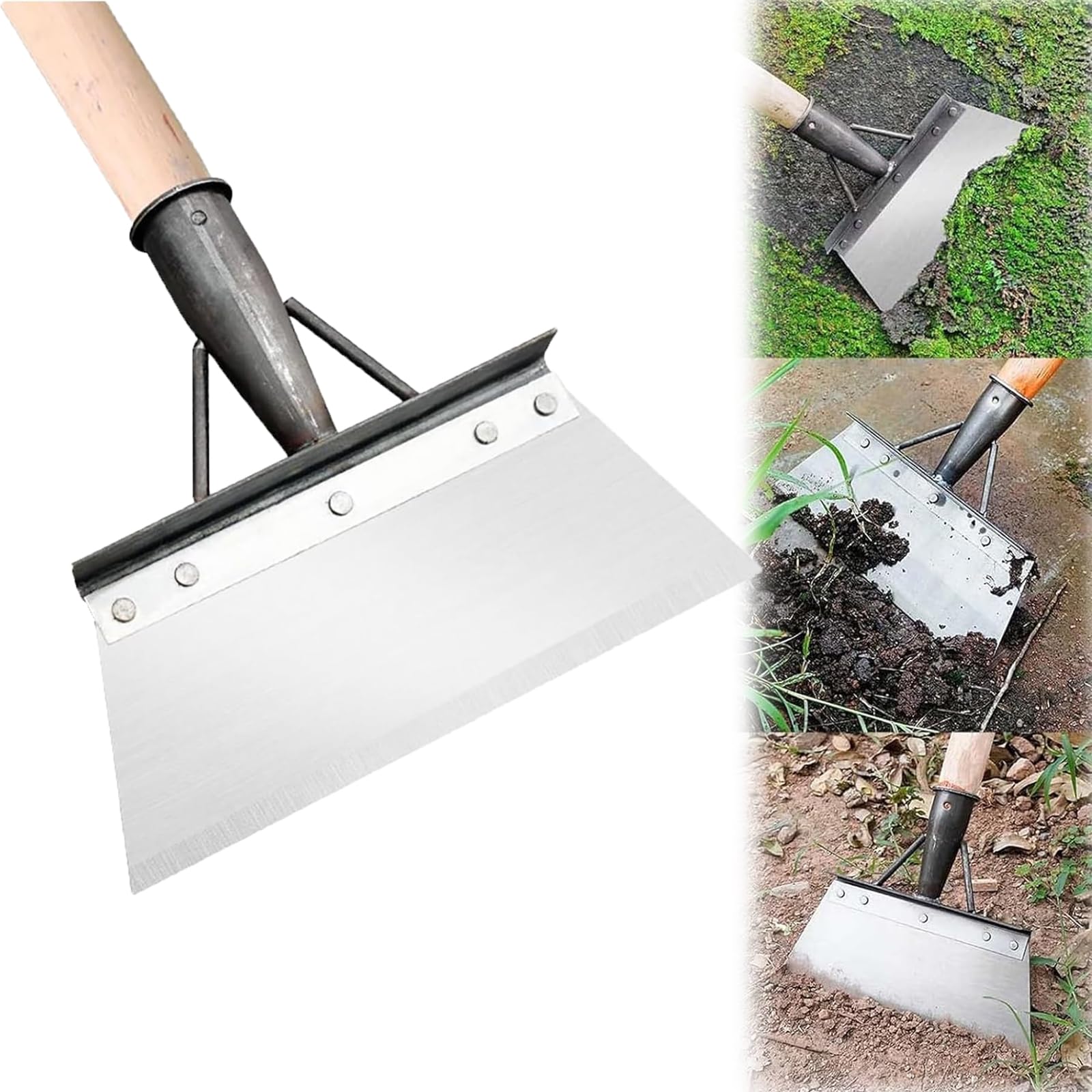 Multifunctional Garden Shovel - Weed Scraper Tool with Long Handle (9.84in) for Yard Cleaning