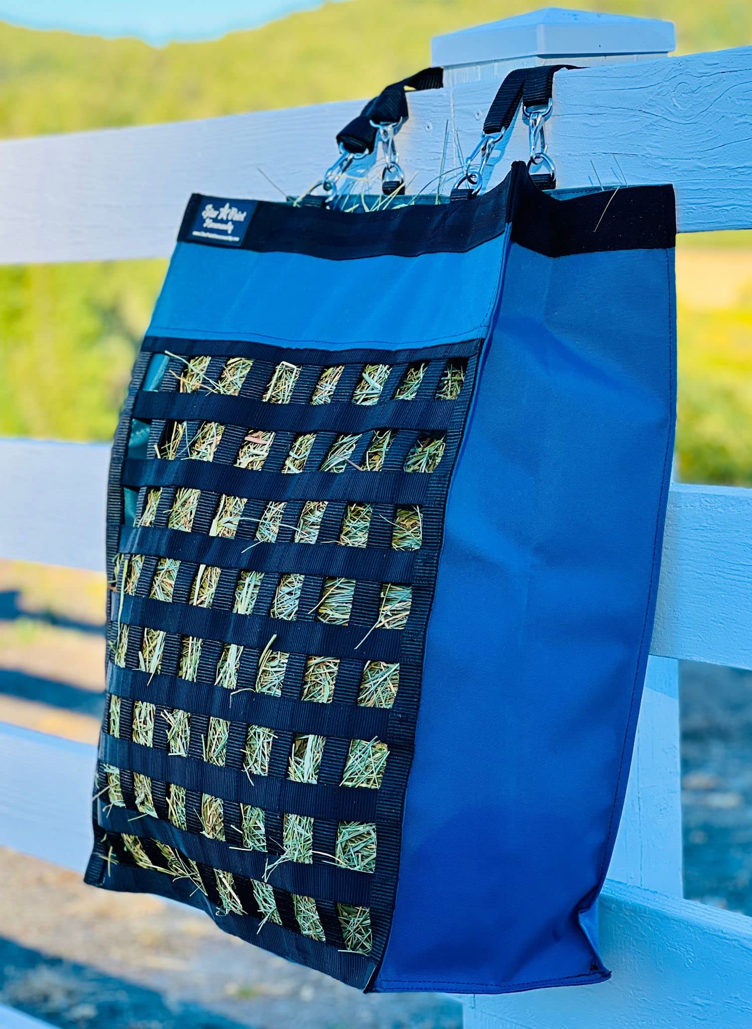 Premium Teal Slow Feed Hay Bag for Horses - Durable & Tangle-Free Design - Perfect for Stalls, Trailers & Pastures - Reduce Waste & Promote Healthy Eating