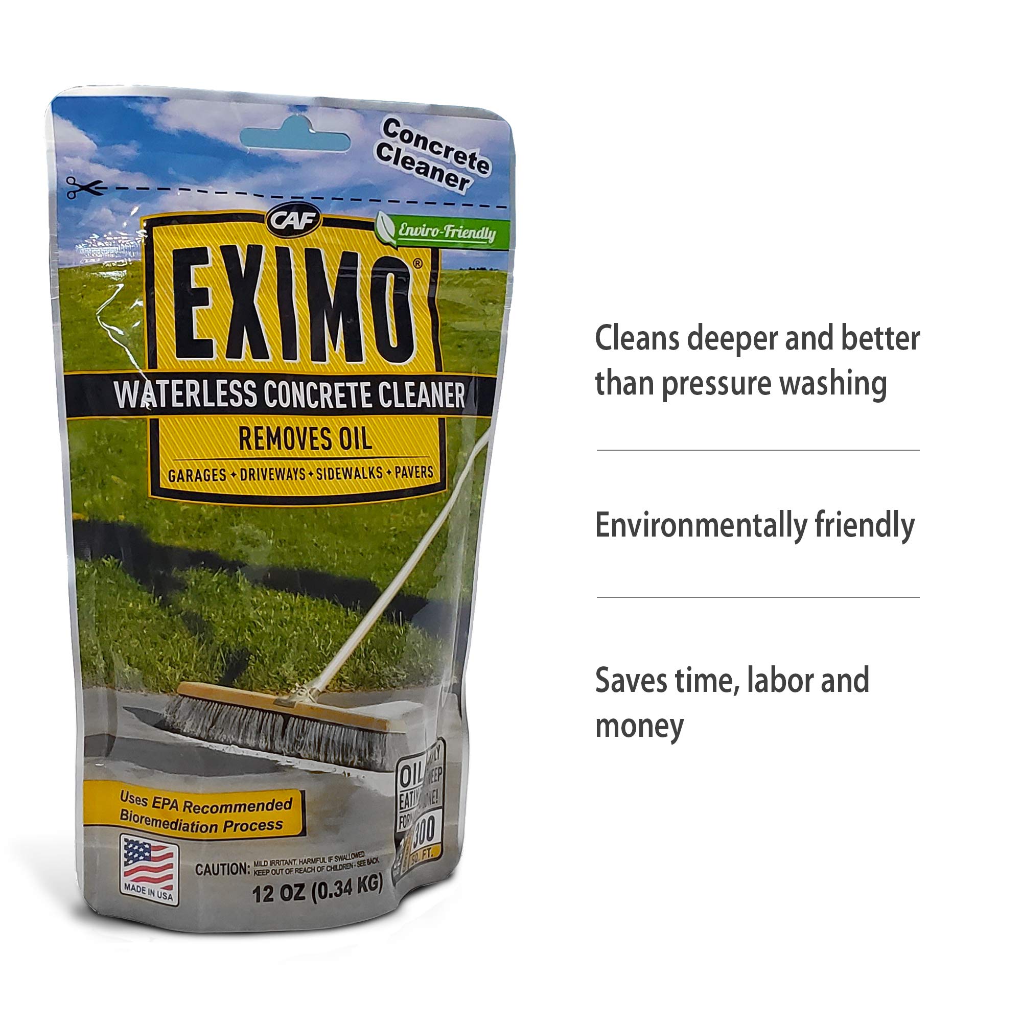 EXIMO Waterless Concrete Cleaner for Driveway & Garage - Outdoor Cleaning