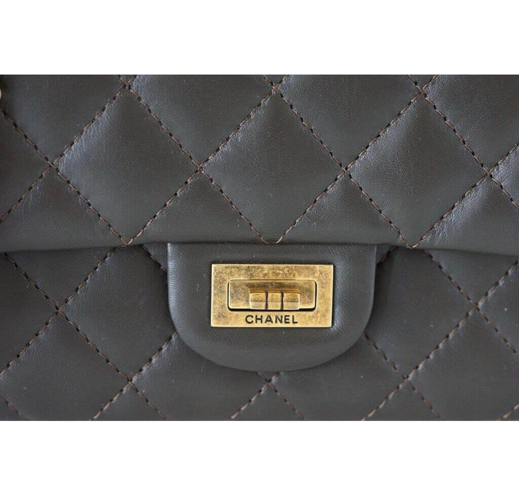 Chanel 2.55 Medium Flap Bag in Dark Khaki - Timeless Luxury Handbag for Women, Perfect for Work, Evening Events & Everyday Elegance