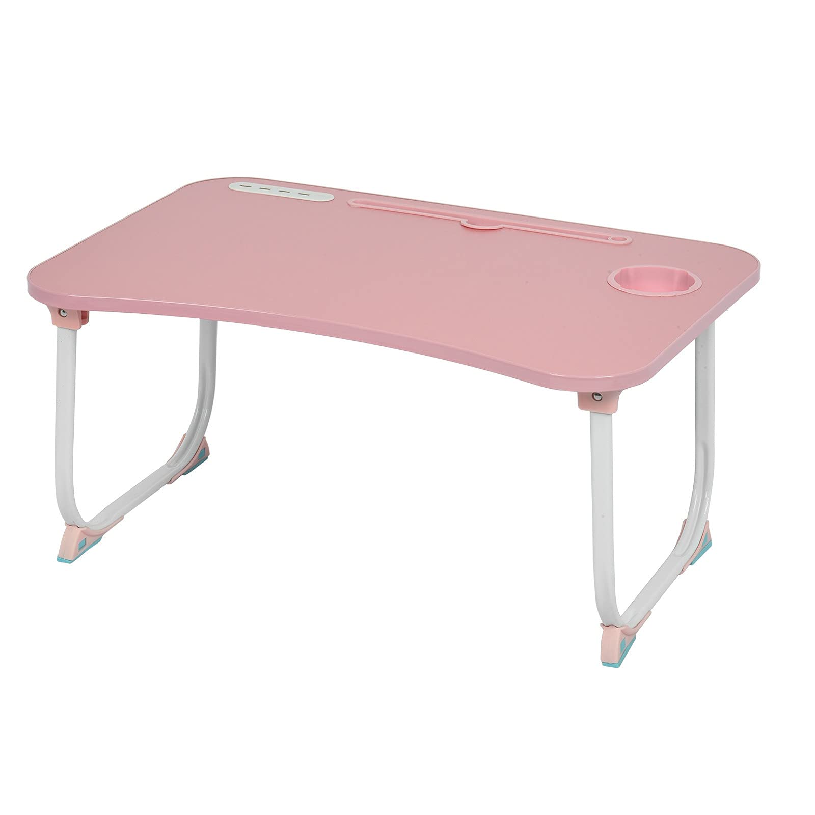 Antique Foldable Desk with Drawers - Portable Laptop Table for Home Office & Bed