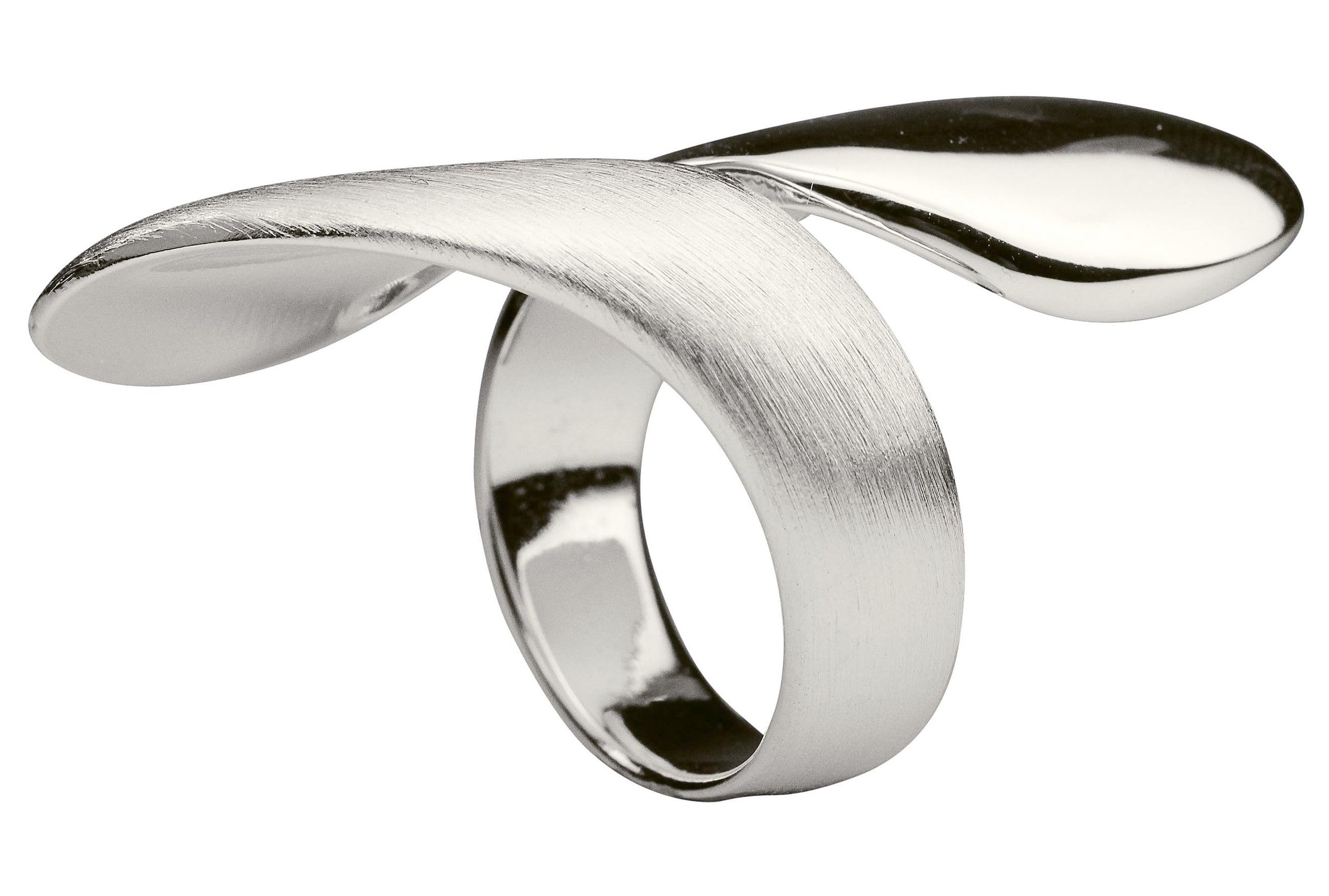 Spiraled Wave Paddle Shovel Ring for Women - 925 Sterling Silver Open Brushed Jewelry | Perfect for Beach Vacations, Date Nights & Boho Fashion