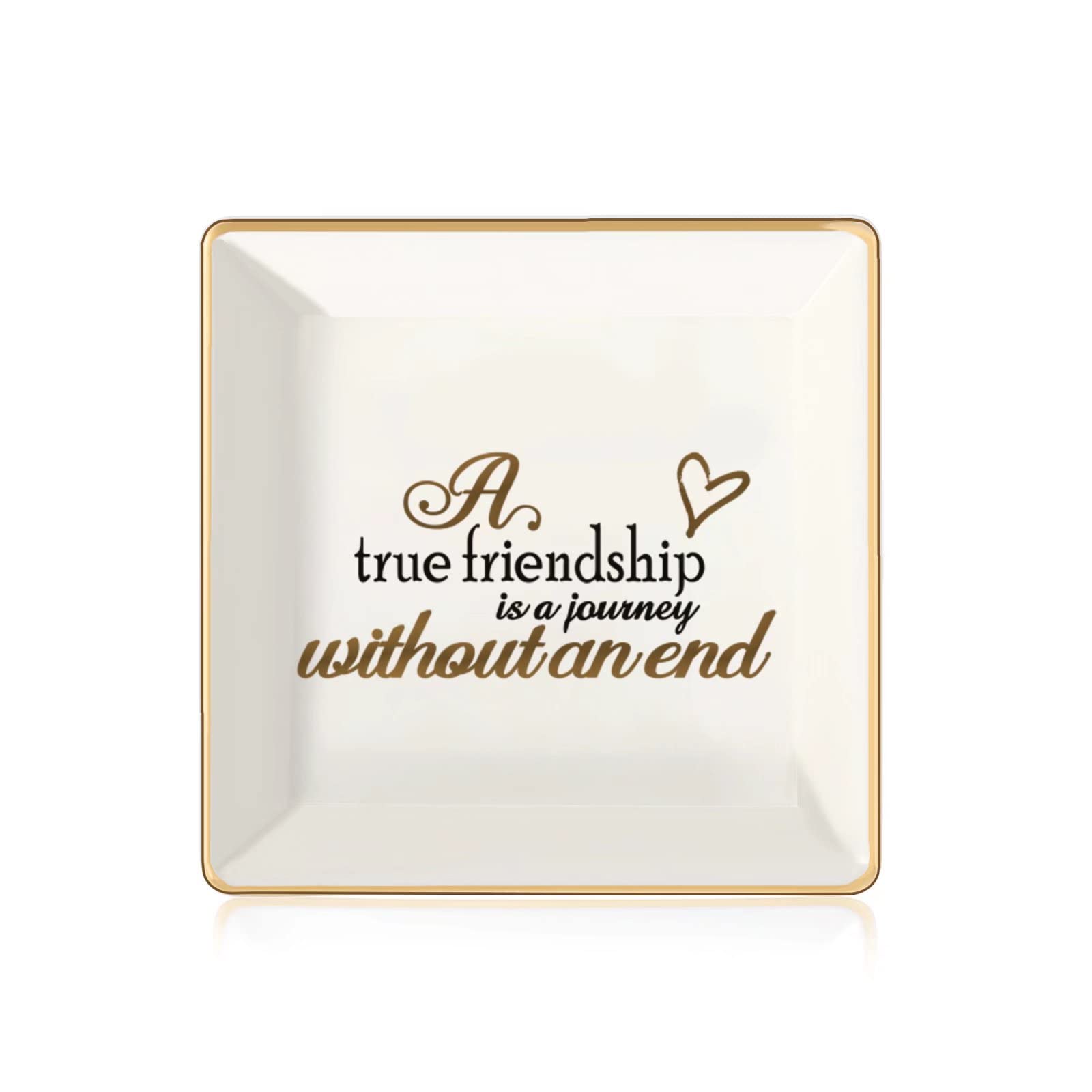 Personalized Ceramic Jewelry Tray with Initial - Elegant Ring Dish for Women, Girls, Mom, Grandma, Daughter - Perfect Gift for Birthday, Mother's Day, Valentine's Day - Great for Organizing Rings, Earrings & Small Trinkets on Dresser or Vanity