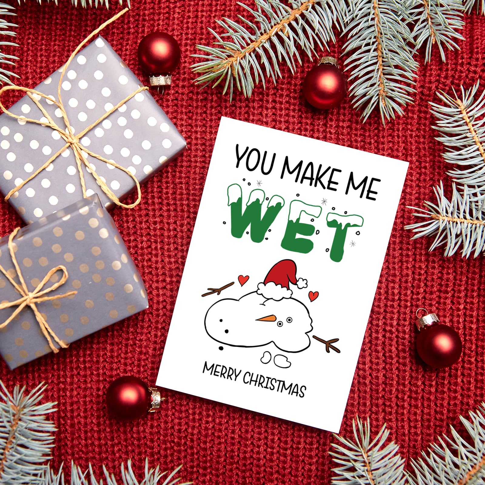 Funny Dirty Christmas Cards for Men - Rude & Sexy Holiday Greeting Cards for Husband, Boyfriend, Fiancé - Perfect Adult Humor Christmas Gift for Couples (Office Party, Stocking Stuffer, Secret Santa)
