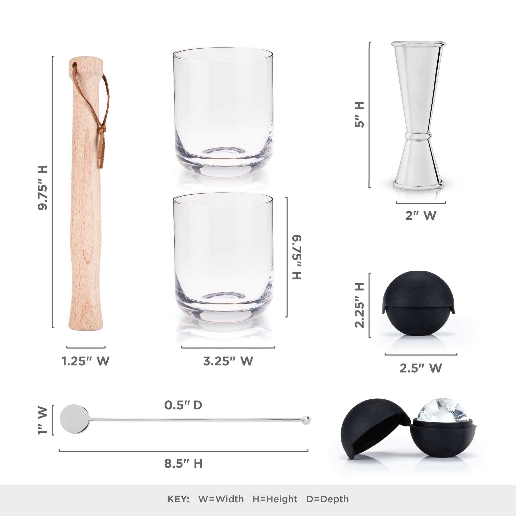 7-Piece Professional Stainless Steel Cocktail Muddler Barware Set - Perfect for Mixing Mojitos, Old Fashioned & Craft Cocktails at Home Bars