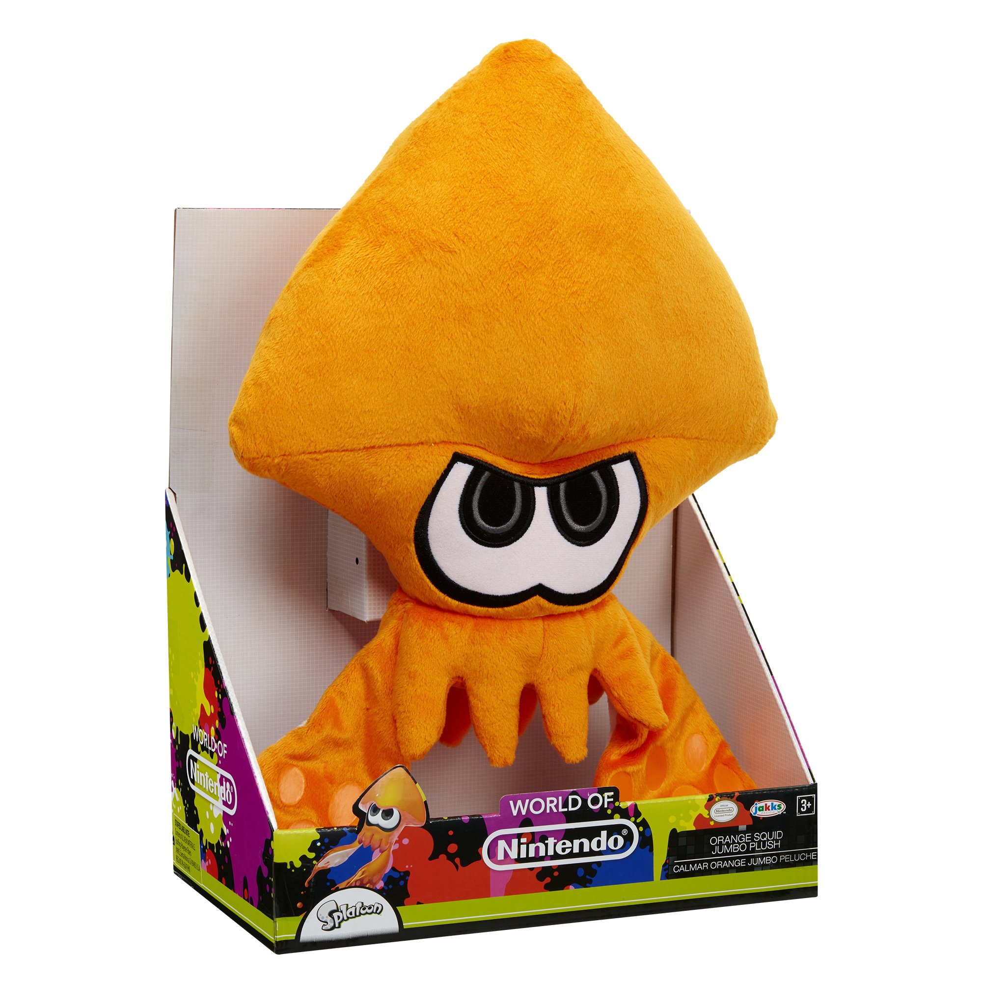 World of Nintendo Orange Splatoon Squid Jumbo Plush Toy - Super Soft Collectible for Kids & Fans | Perfect for Gaming Rooms, Birthday Gifts & Splatoon Merchandise Collection