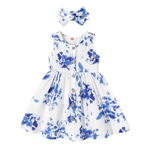 White Blue Floral