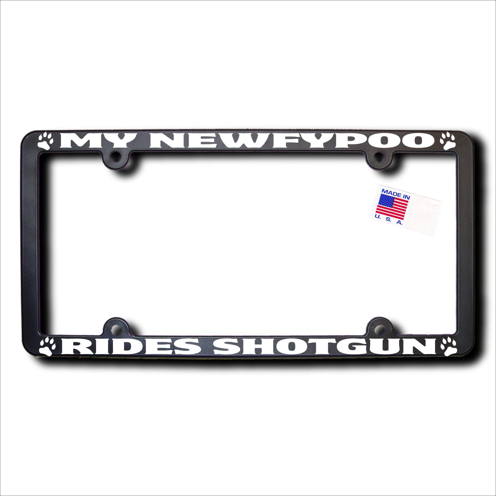My NEWFYPOO Rides Shotgun License Plate Frame - Funny Car Accessories for Dog Lovers - Perfect for Road Trips & Travel Adventures