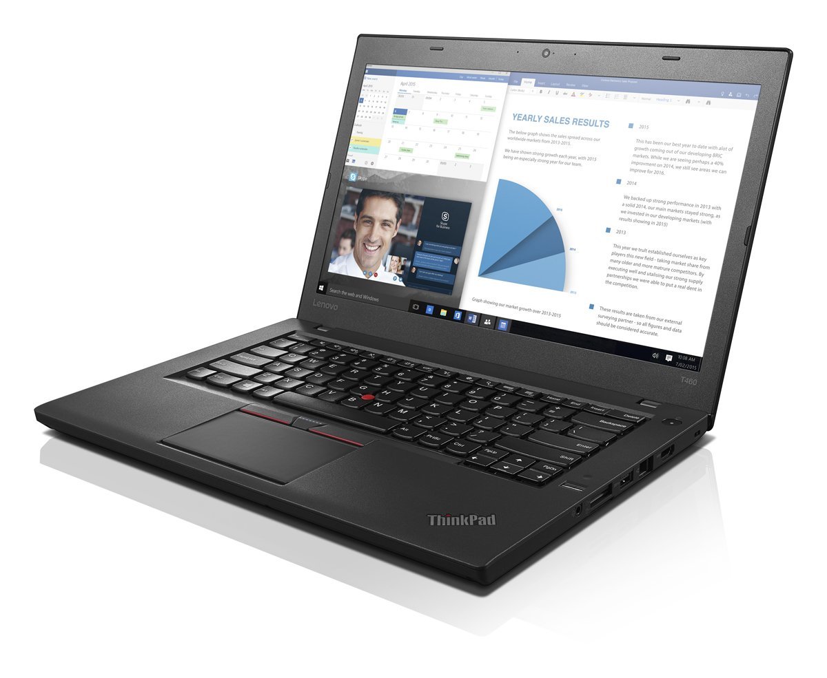 Lenovo ThinkPad T460 14-Inch Laptop - Intel Core i5-6200U 2.3GHz, 8GB DDR4 RAM, 256GB SSD, Windows 7 Pro (Renewed) - Perfect for Business, Office Work & Remote Learning