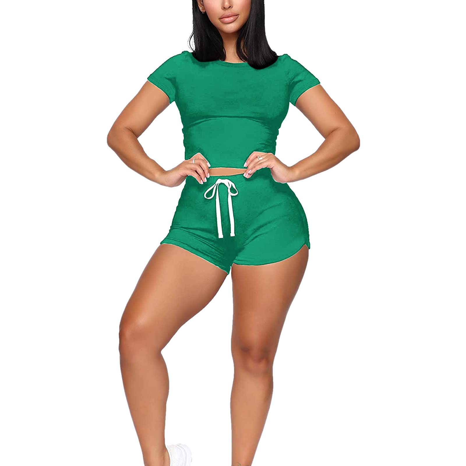Sexy Women's Tracksuit Sets - Short Sleeve Summer Activewear Outfits for Running & Casual Wear | 2-Piece Matching Sets with Winter Trousers & Summer Shorts | Perfect for Gym, Jogging & Daily Fashion