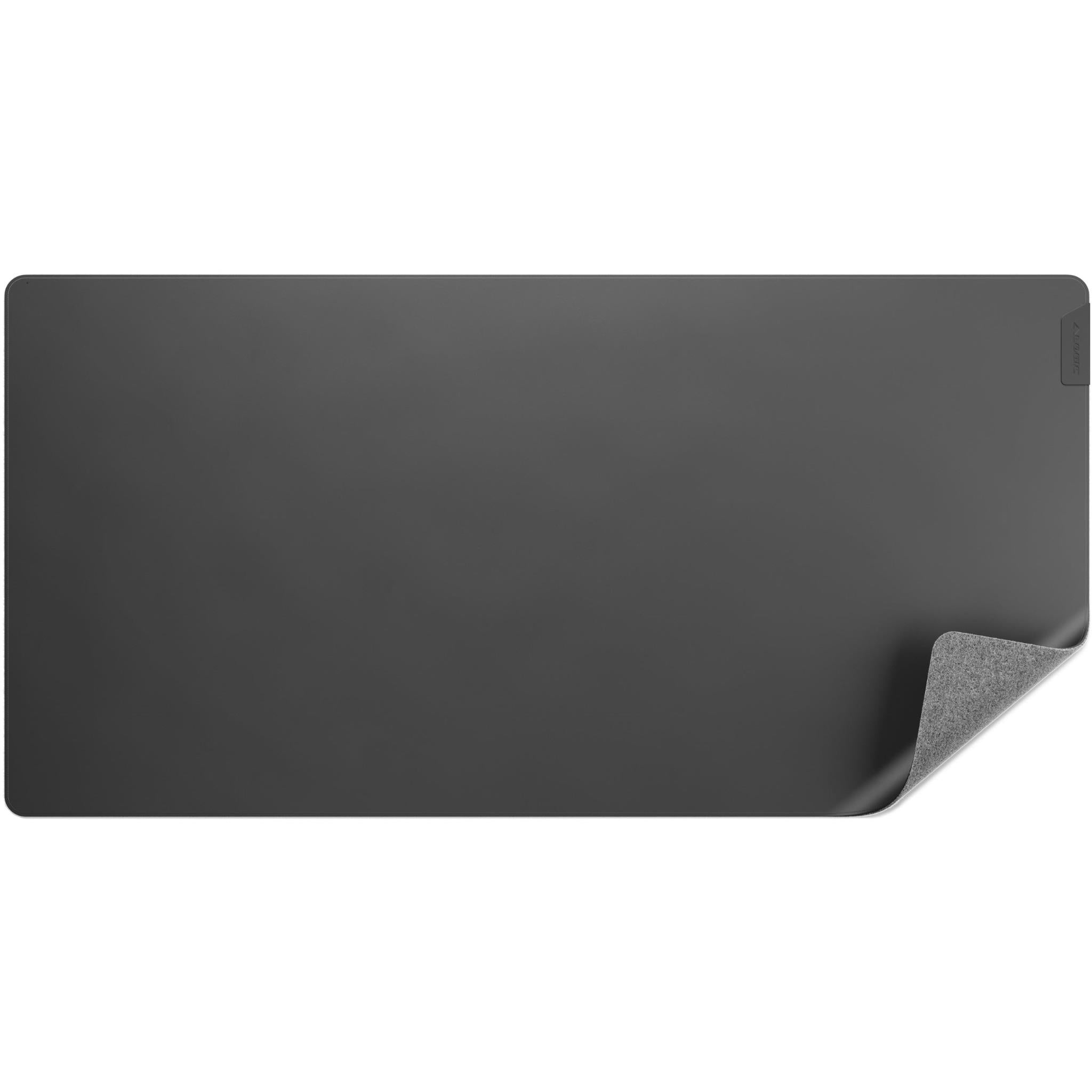Premium Alogic Duo Reversible Desk Mat - Dark Grey/Black Felt & Vegan Leather - Perfect for Home Office, Gaming & Workspace Protection